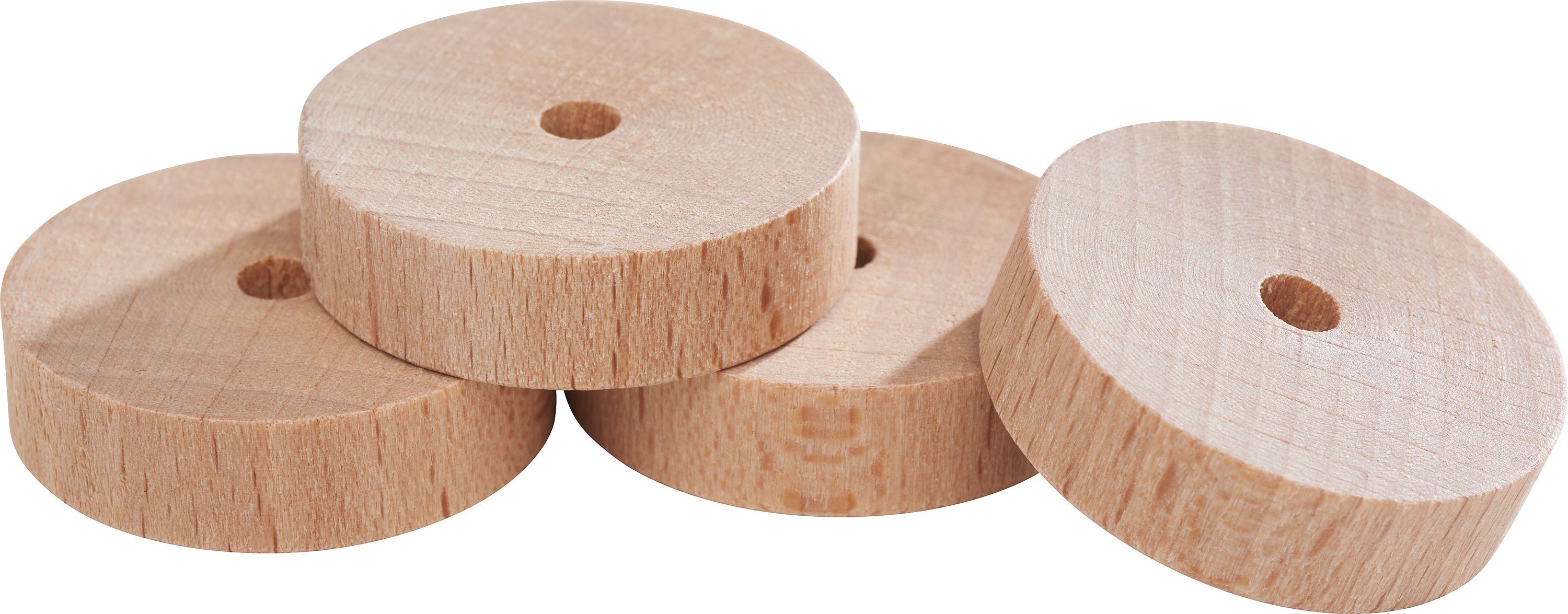 VBS Dekoobjekt Holzräder, 4 Stück
