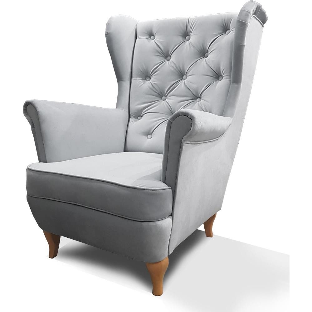 Beautysofa Ohrensessel Sessel FALCO Chesterfield Wohnzimmersessel günstig online kaufen