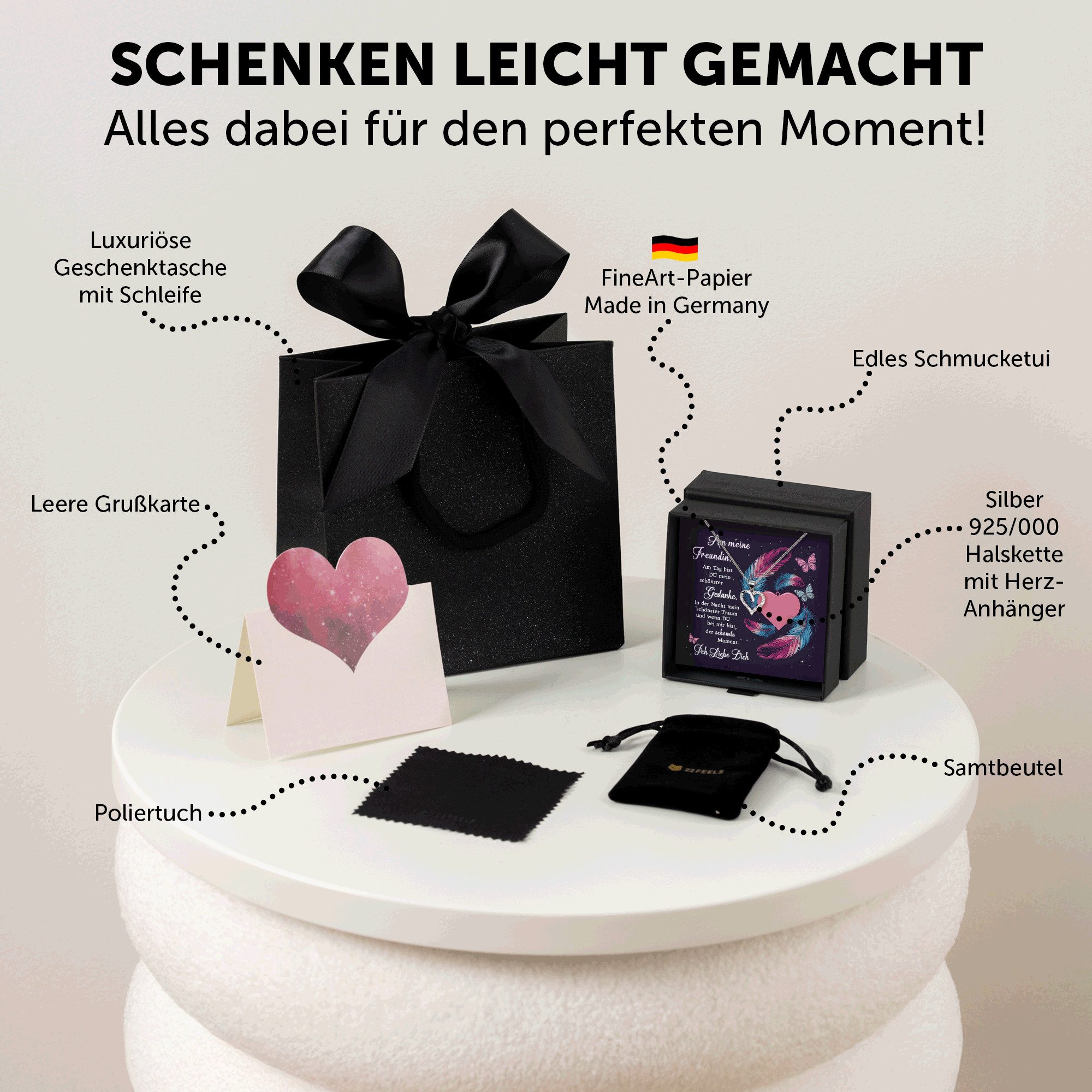 22Feels Schmuckset Freundin Ich Liebe Dich Geschenk Frauen Jahrestag Schmuc günstig online kaufen
