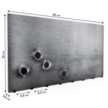 Primedeco Garderobenpaneel Magnetwand und Memoboard aus Glas Löcher in Metallwand