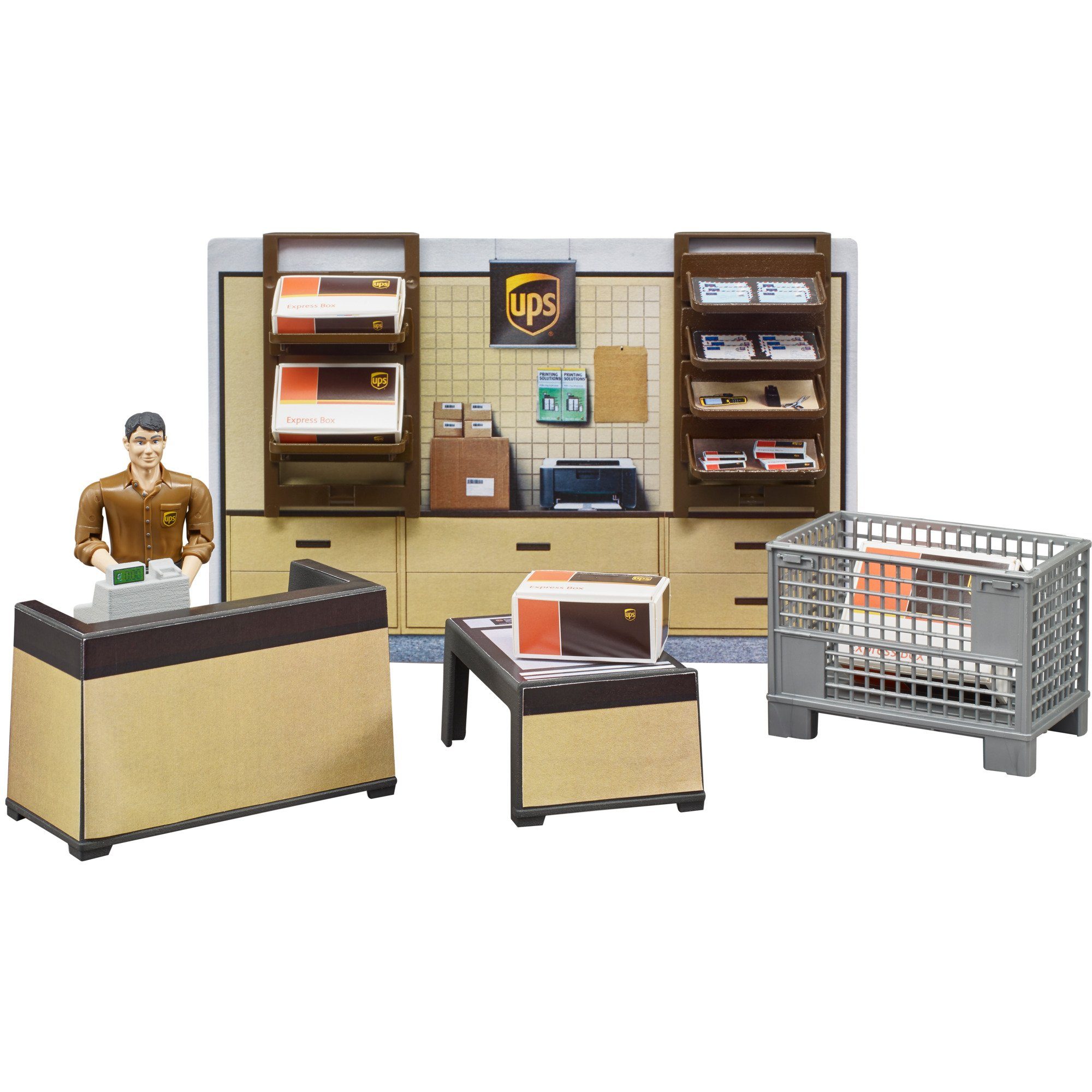 Bruder® Spiel-Gebäude bruder bworld UPS Paketshop, Spielfigur