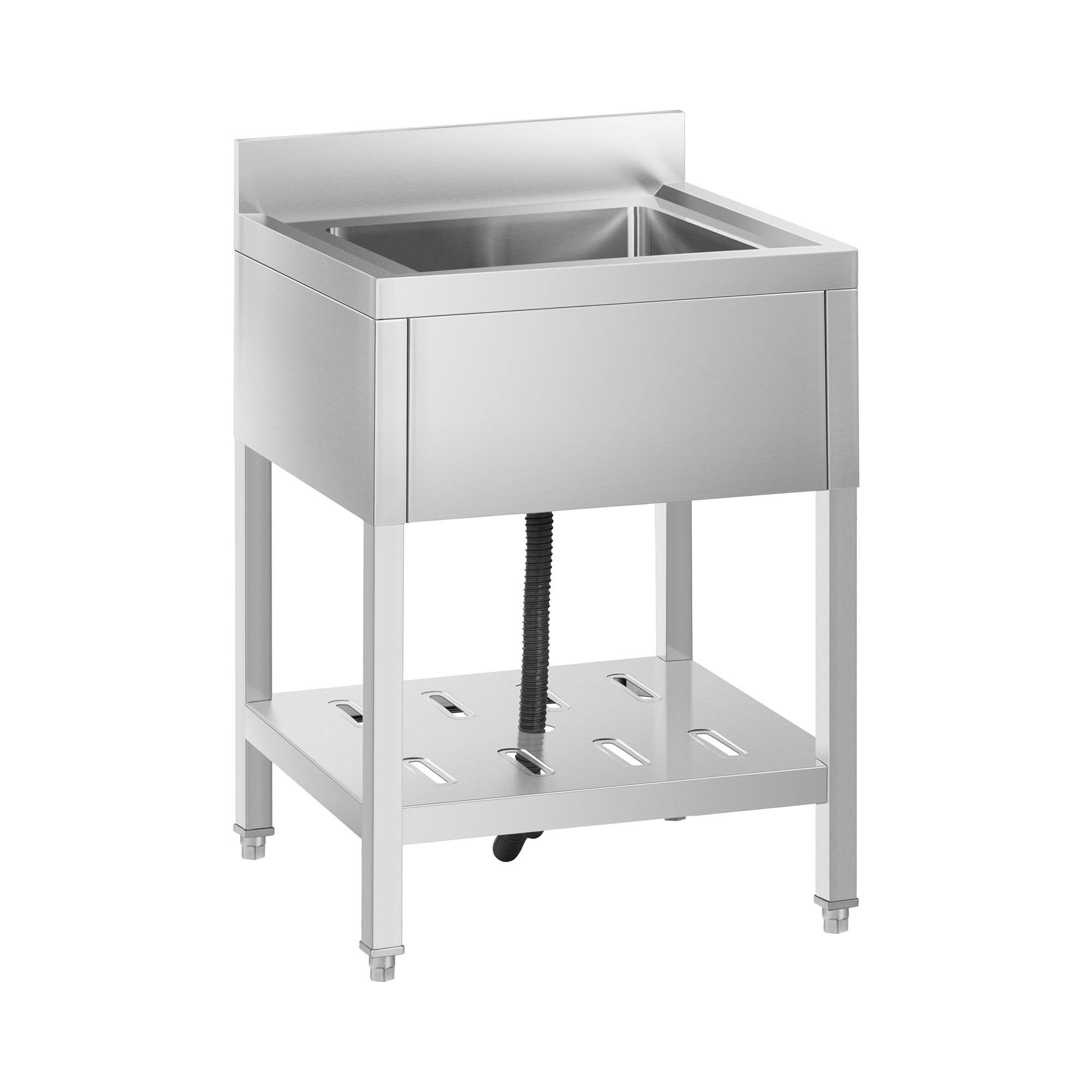 Royal Catering Spülenschrank Spültisch Spülbecken Edelstahlspüle Gastrospüle mit Regal Edelstahl