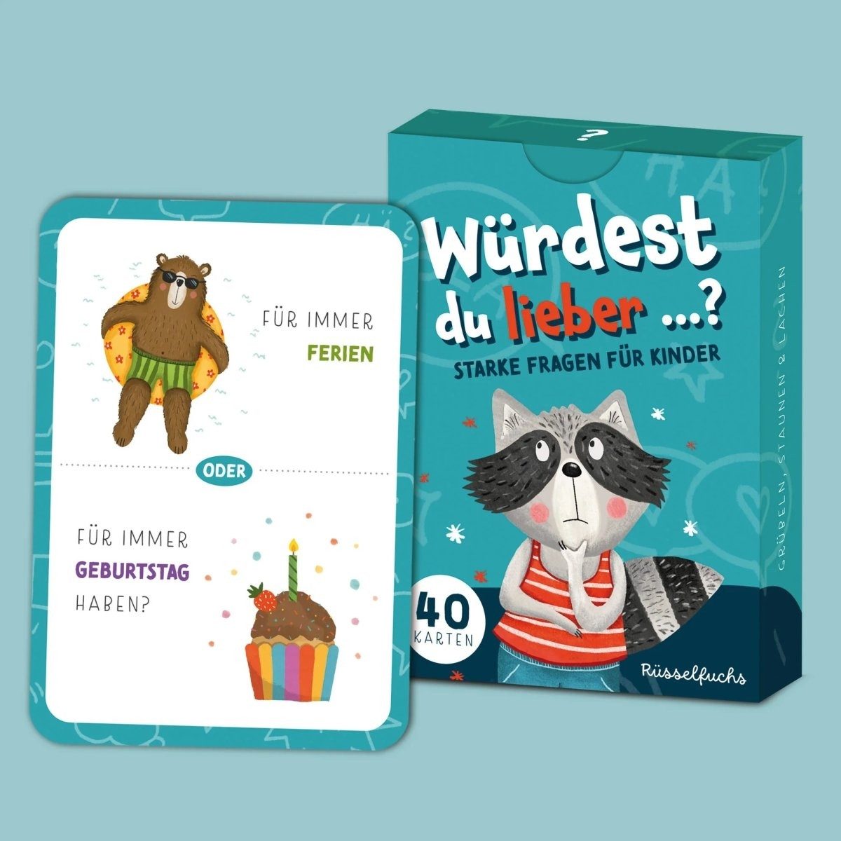 Rüsselfuchs Spiel Würdest du lieber Kartenspiel für Kinder Entscheidungsfragen, Würdest du lieber …? – Kartenspiel für Kinder, handgezeichnete Karten, kindgerechte Impulse, Faltschachtel