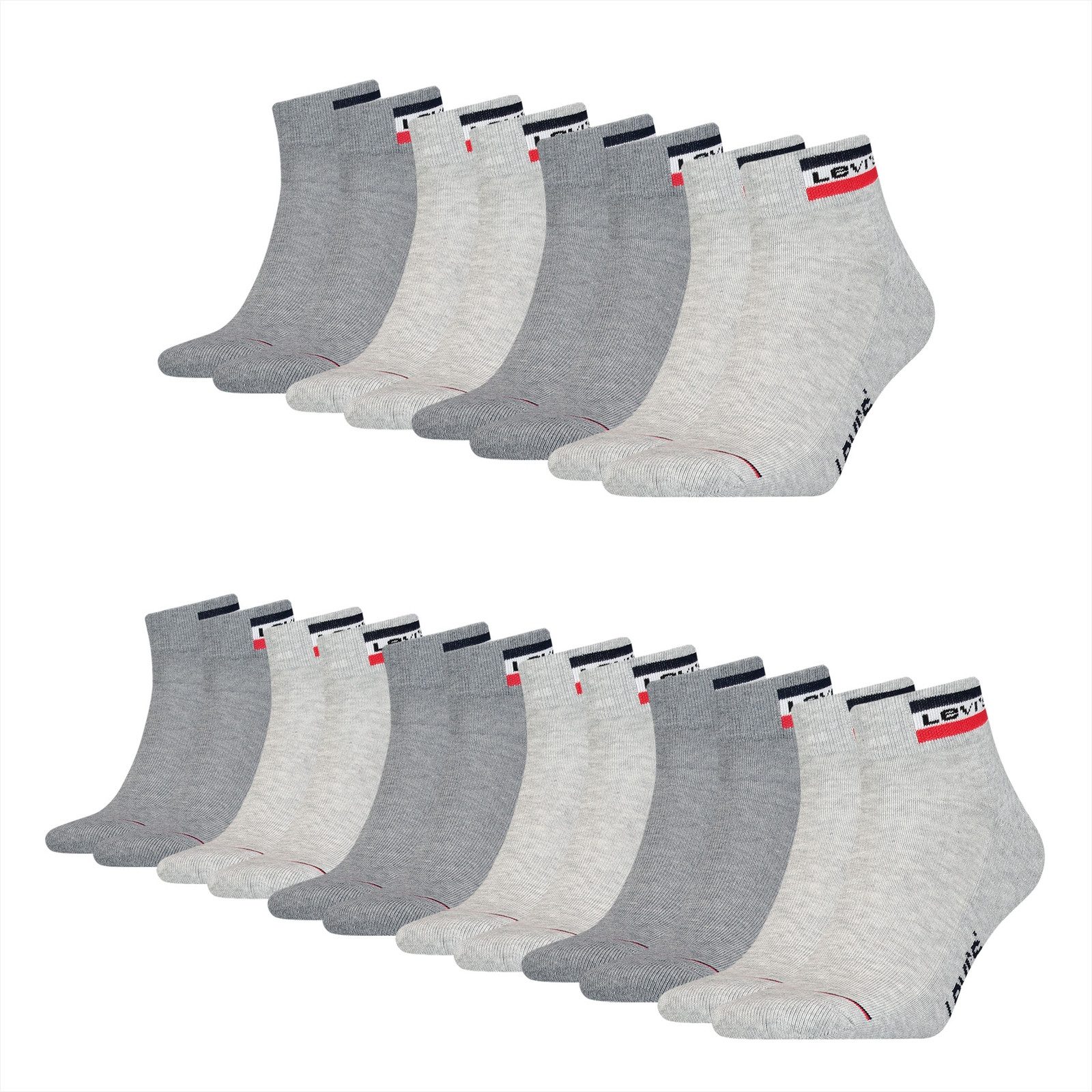 Levi's® Kurzsocken Mid Cut (10-Paar) mit weicher Frottee-Sohle günstig online kaufen