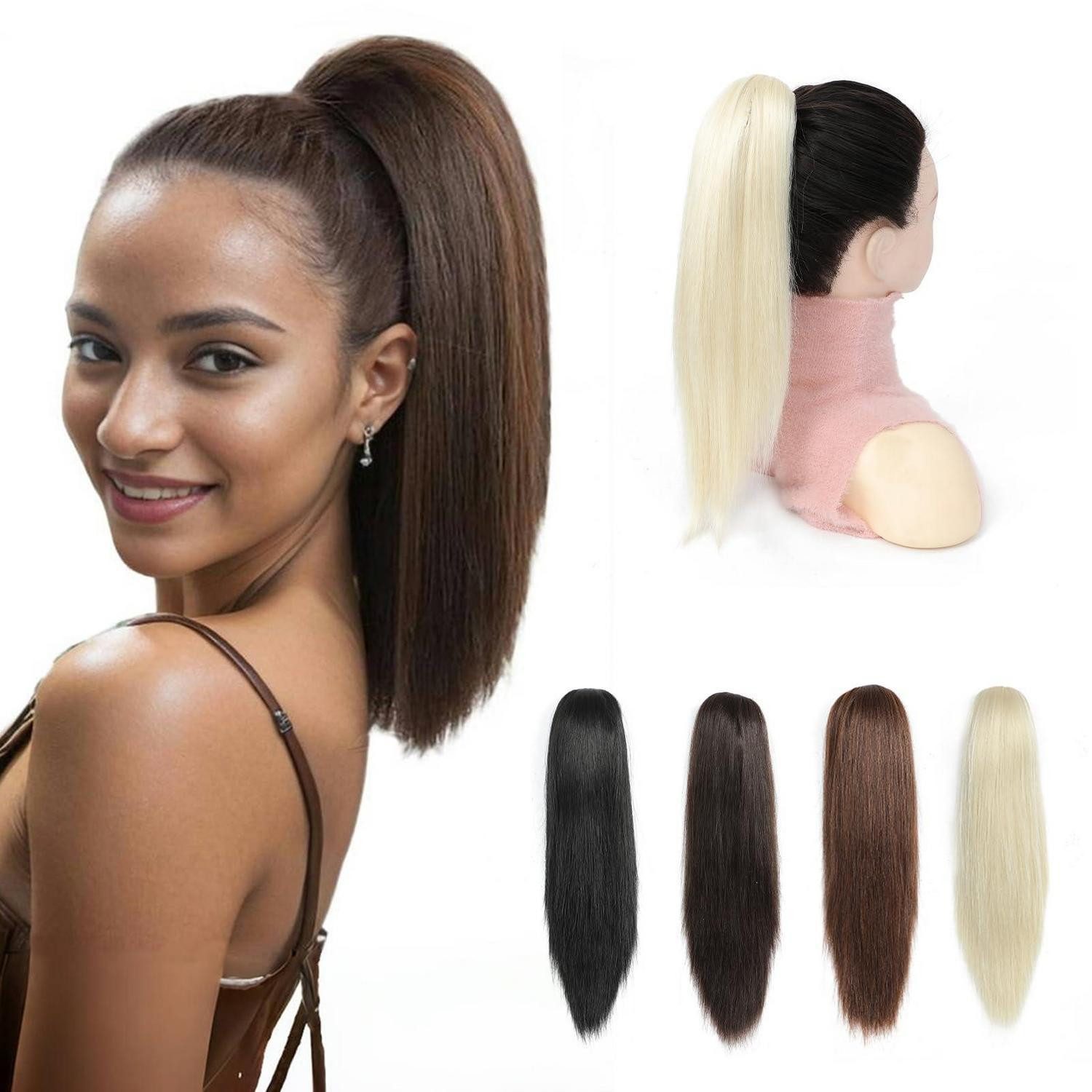 LuxusKollektion Pferdeschwanz Haarverlängerung Claw Clip 30 cm Natürliches Blond 30cm