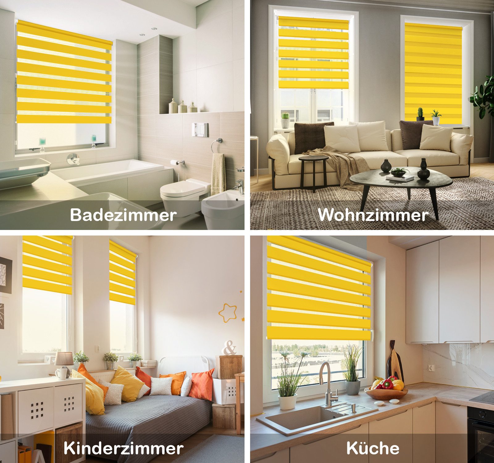 Doppelrollo Duo-Rollo Klemm Fix, Fenster-Rollo Ohne Bohren, DomDeco, Klemmfix, Klemmbar, Kettenzug, ohne Bohren, Sicht- und Blendschutz