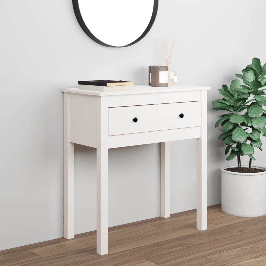 furnicato Konsolentisch Weiß 70x35x75 cm Massivholz günstig online kaufen