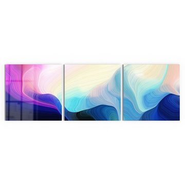 DEQORI Glasbild 'Polychromer Farbfluss', 'Polychromer Farbfluss', Glas Wandbild Bild schwebend modern