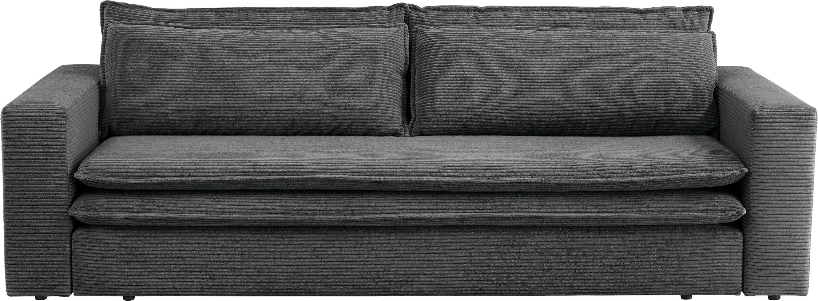 Places Sitzgruppe (2-tlg), Loveseat-Hocker im Set 3-Sitzer-Sofa mit PIAGGE, of Anthrazit Bettfunktion Style und