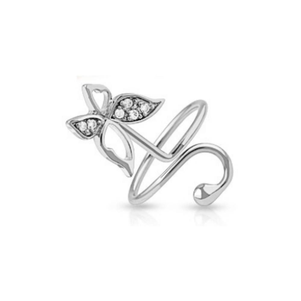 BUNGSA Zehenring Zehenring Schmetterling Silber aus Messing Unisex, Zehring Toering