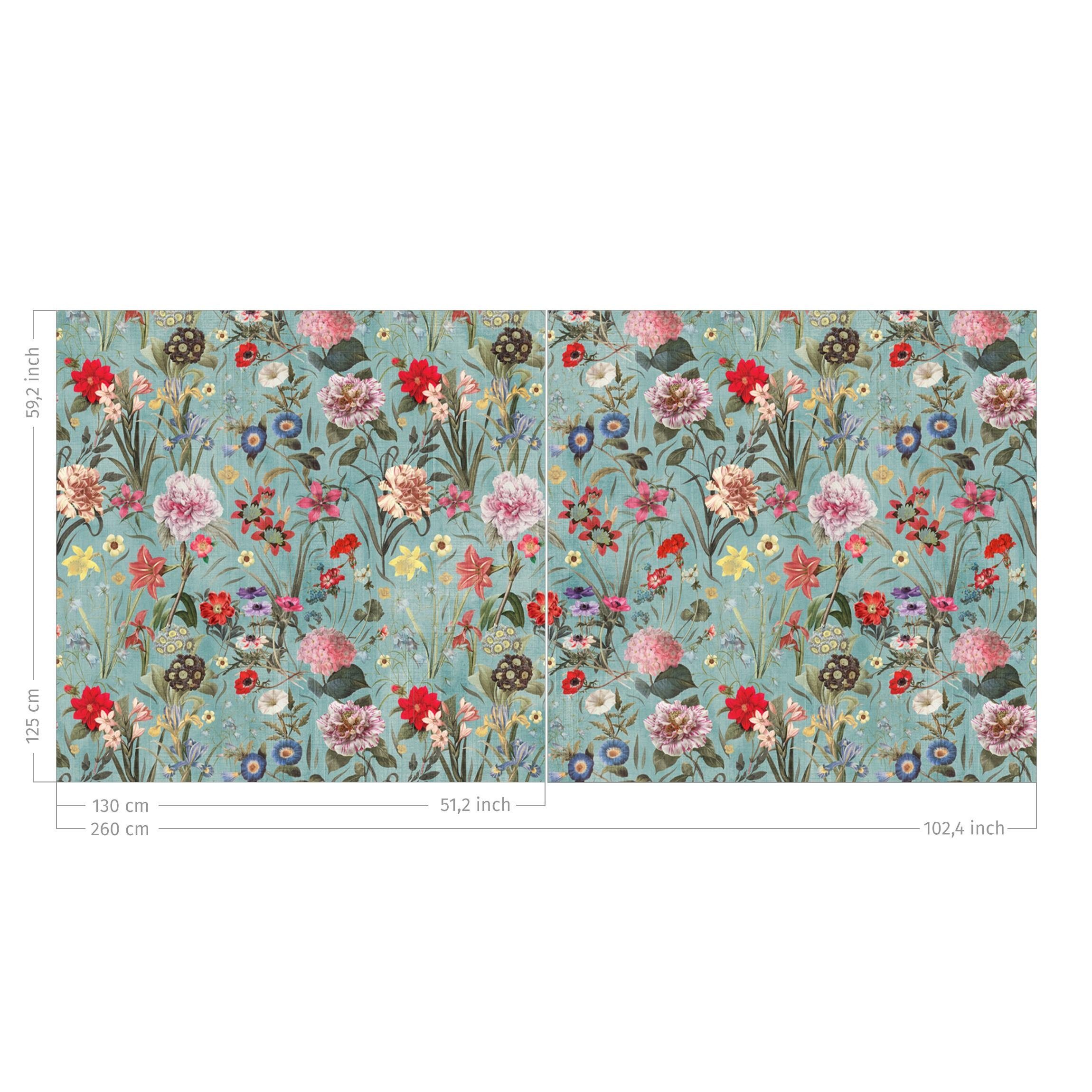 Bilderdepot24 Vorhang Gardine Blumen Natur Muster Wildblumenwiese Türvorhang Raumteiler (2 St), Multifunktionsband, blickdicht, Samt, Schiebegardinen Küche Schl – Bild 4 von 5