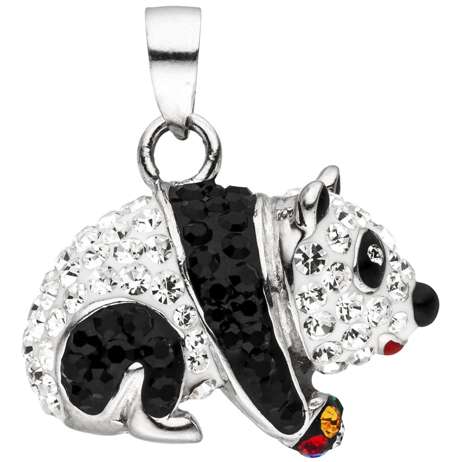 Schmuck Pandabär Krone Silber Silber 925 Kristallen Anhänger Kinder, mit multicolor 925 rhodiniert Kettenanhänger Panda