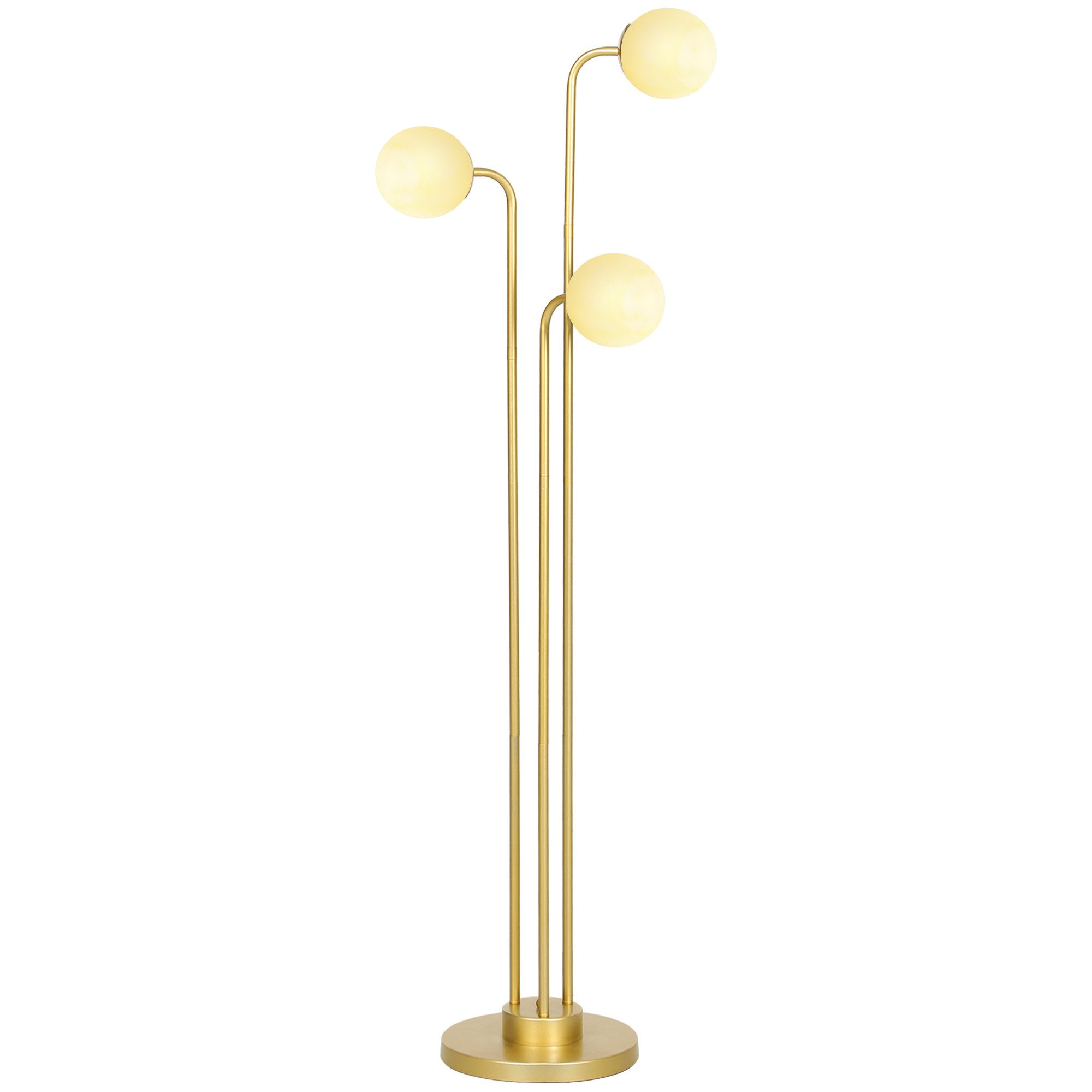 Stehlampe mit drehbar Lampenschirmen, 120W, 1,65 m hoch, mit Fußschalter