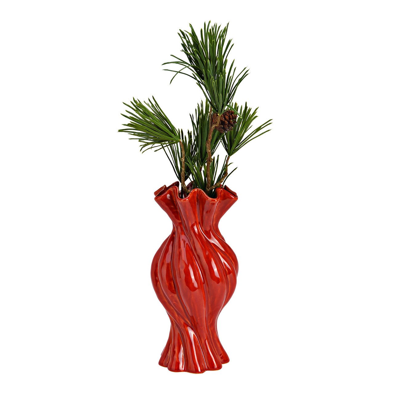 Wurm Dekovase Wurm, Vase TWIST aus Steingut/Terracotta, Rot (B/H/T) 14x30x14cm, 1004
