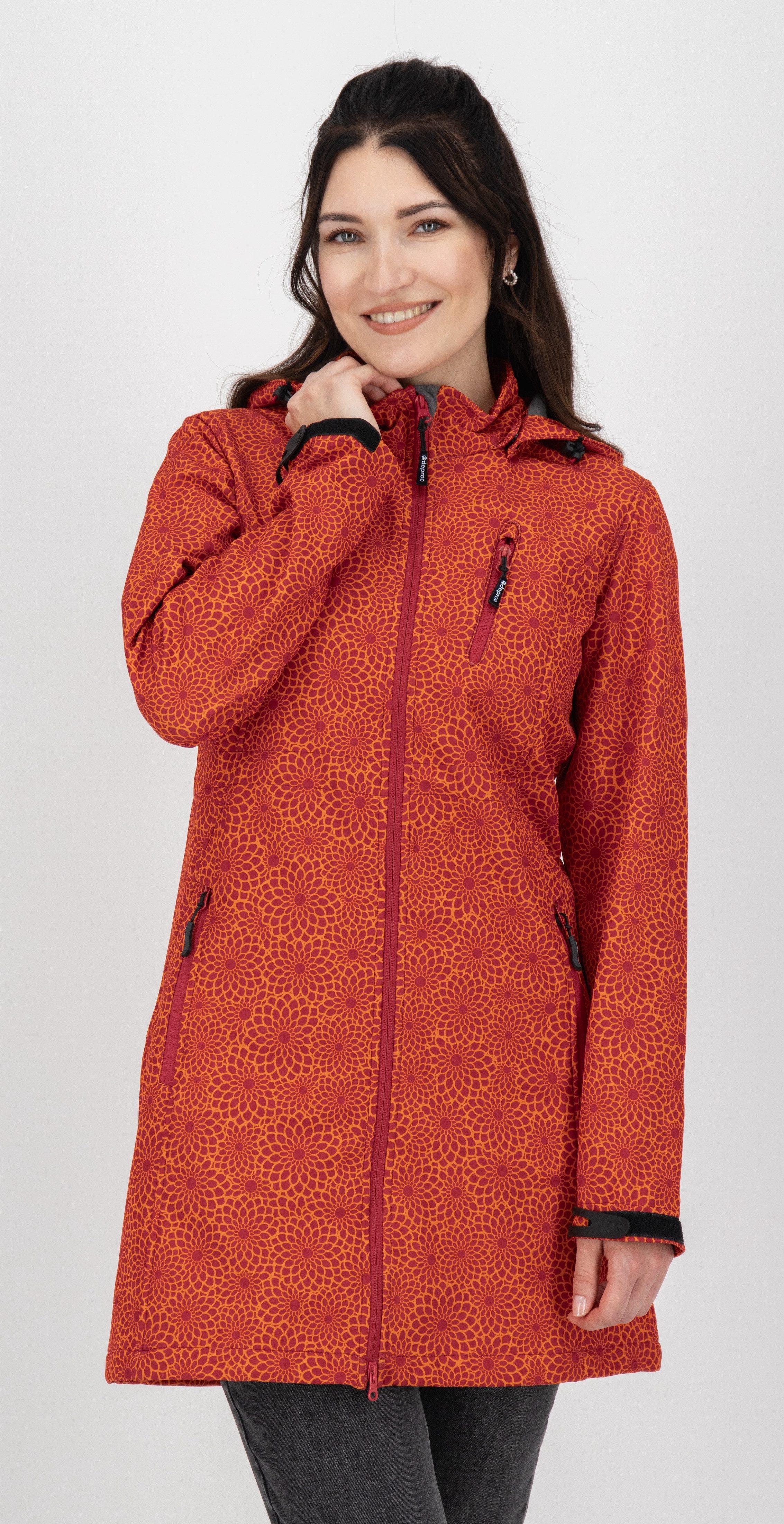 DEPROC Active Softshelljacke SHELBY LONG leichter Softshell Kurzmantel mit abnehmbarer Kapuze