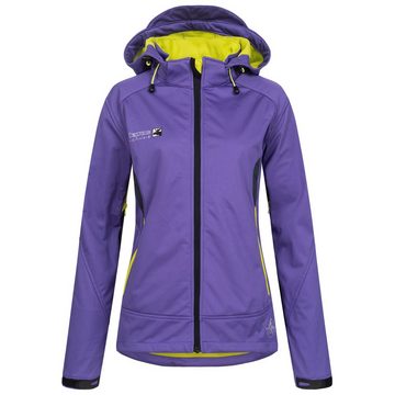 DEPROC Active Softshelljacke Downton Peak WOMEN NEW CS Ventialtionsreißverschlüsse, Auch in Großen Größen erhältlich, mit abnehmbarer Kapuze