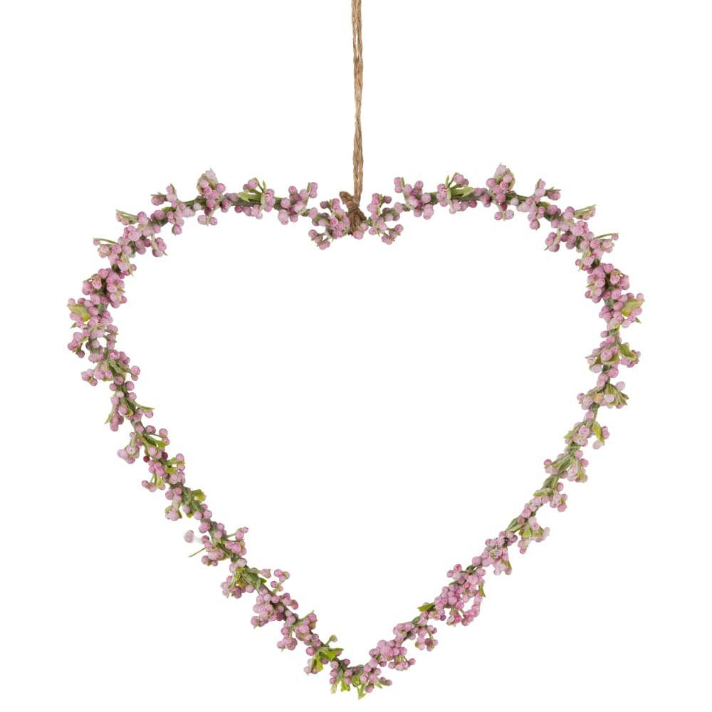 matches21 HOME & HOBBY Dekokranz Blumenherz Schleierkraut Herz Dekokranz rosa Ø 17 cm