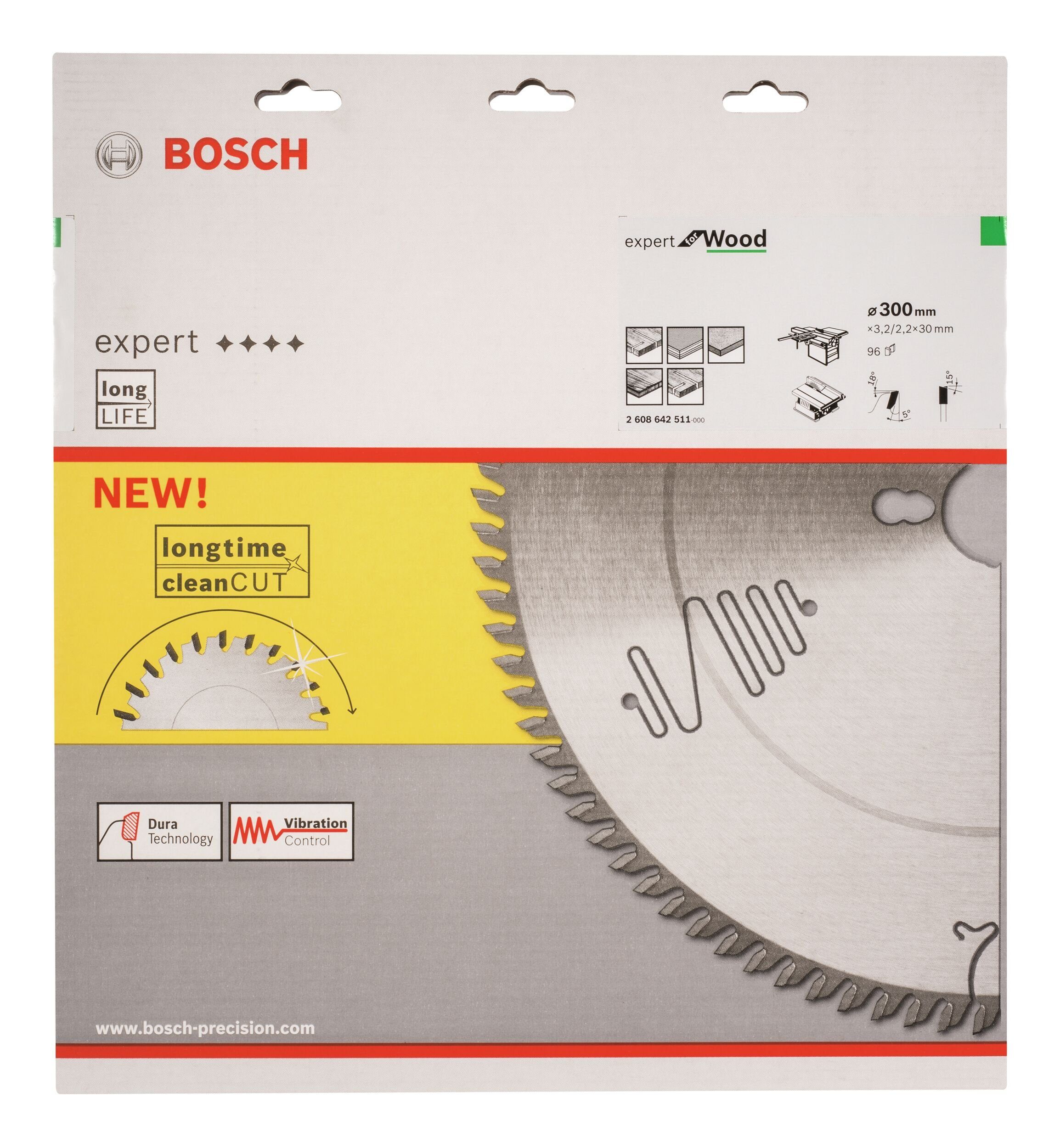 Thumbnail - BOSCH Kreissägeblatt, Expert for Wood 96Z - 300 x 30 x 3,2 mm