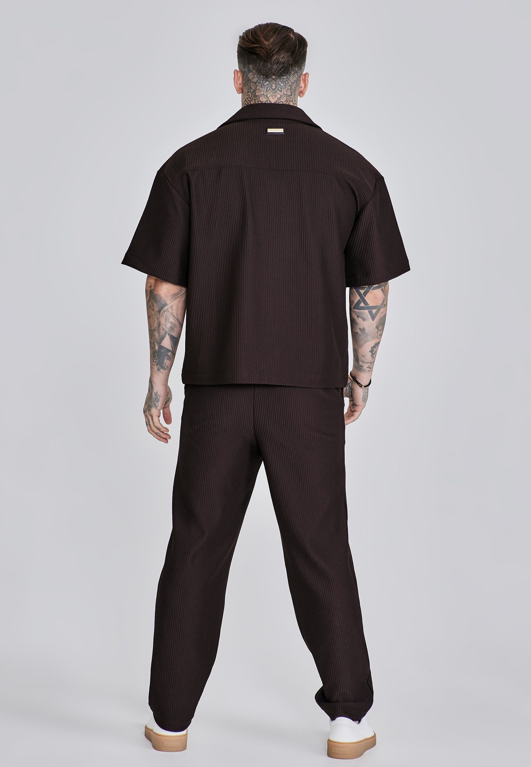Siksilk Langarmshirt SikSilk Herren Geripptes Smart Hemd