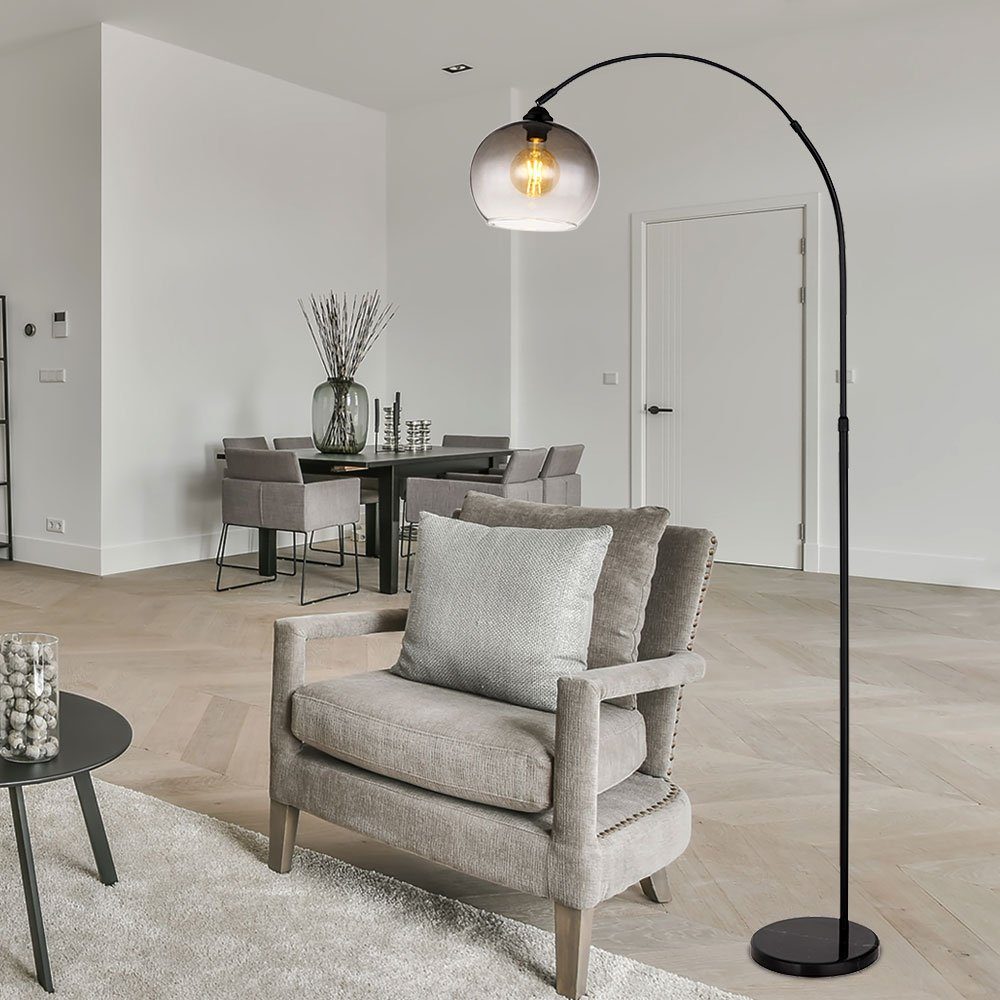 GLOBO LIGHTING Stehlampe, Leuchtmittel nicht inklusive, Stehleuchte Standlampe Bogenleuchte Höhenverstellbar Marmor-Sockel