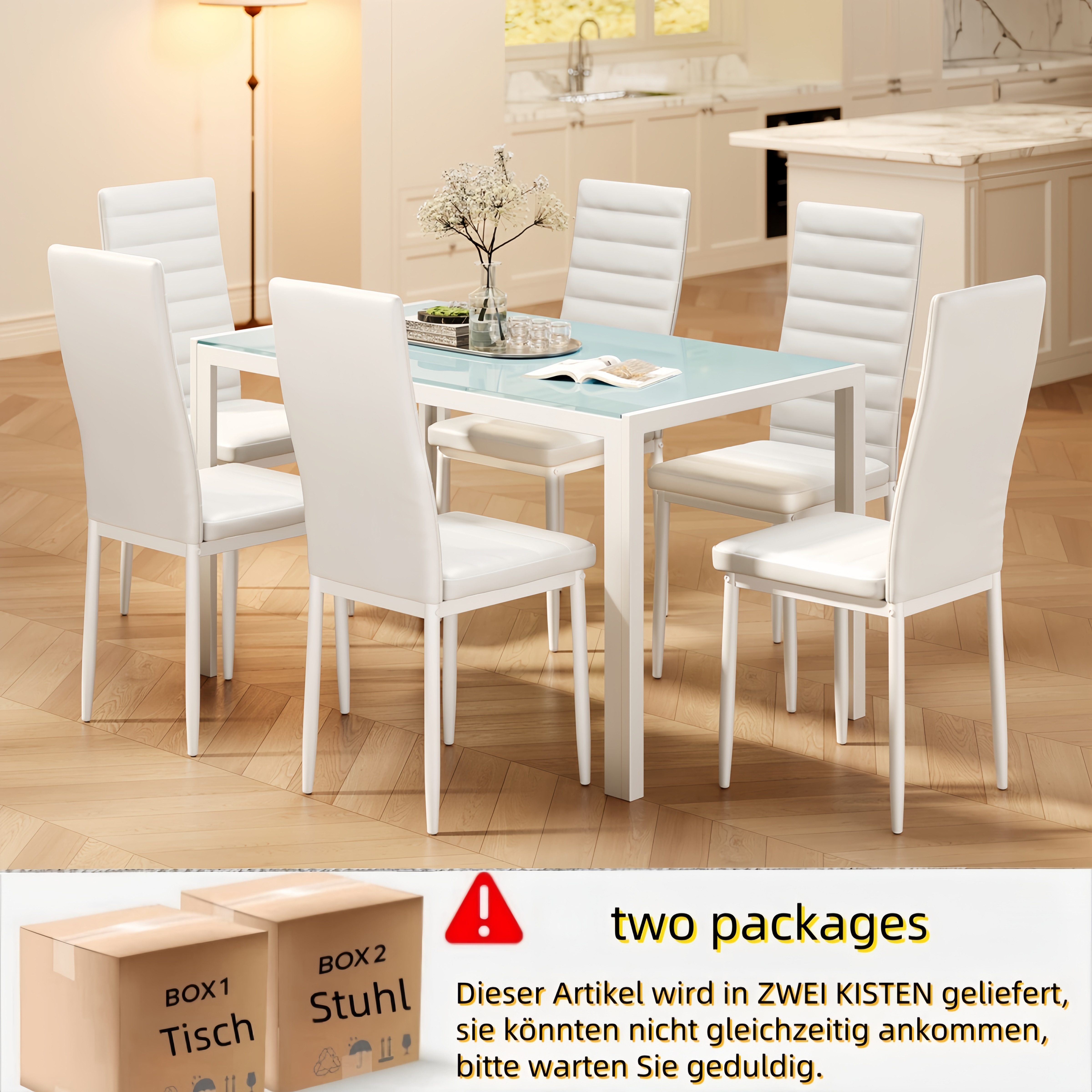 Bealife Essgruppe,7-tlg(Esstisch und 6 stühlen), Küchentisch, günstig online kaufen