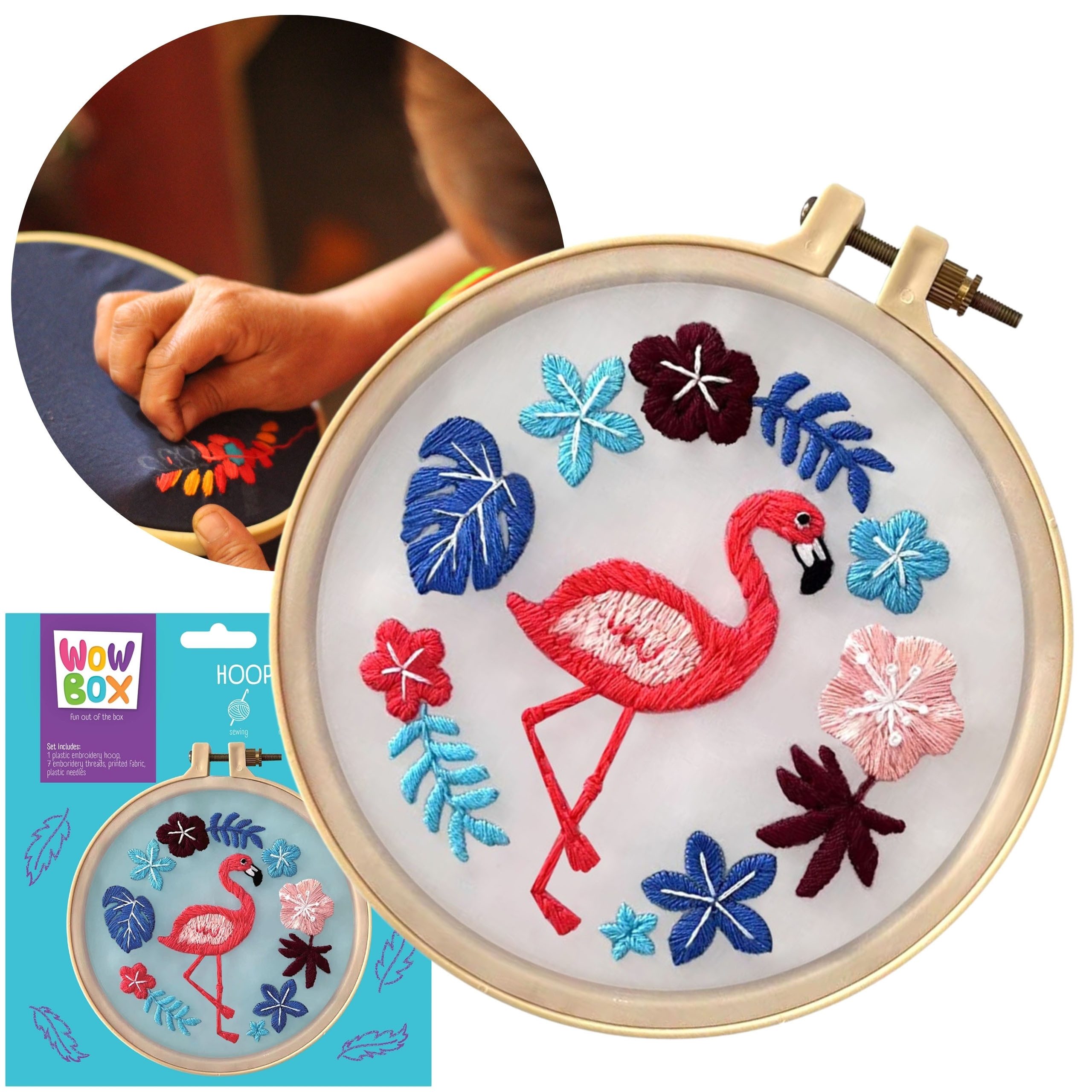 WOW Stickerbuch Wow Box - Flamingo Stickereiset, Kreativset 8+