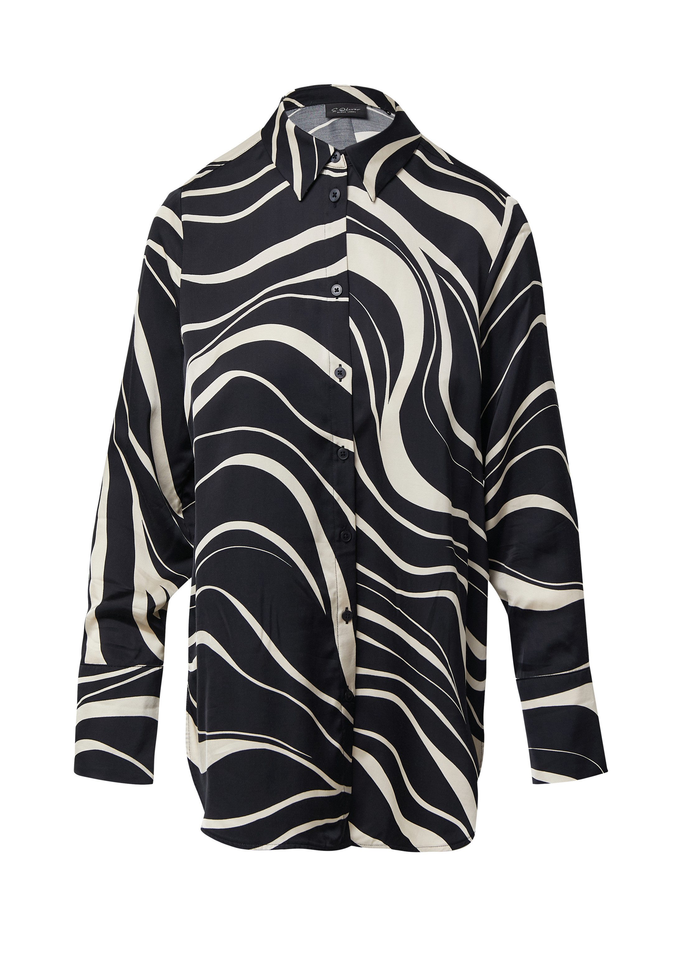 s.Oliver Langarmbluse Bluse Hemdbluse mit All-over-Print