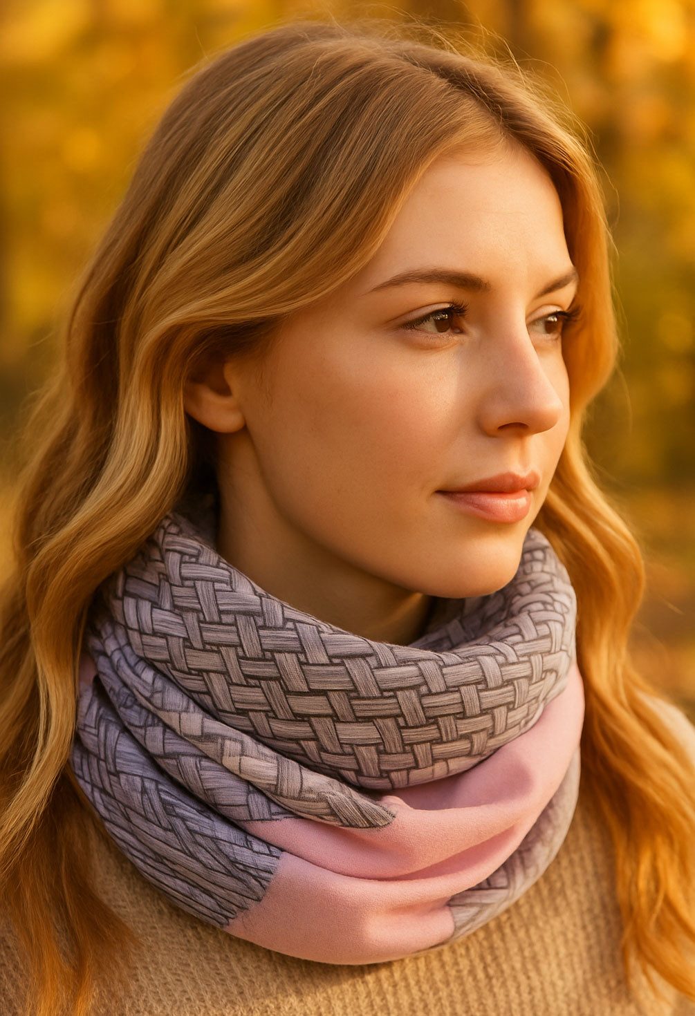 Faera Loop, Damen Schal gemustert weich und leicht Loop verschiedenen Farbe günstig online kaufen