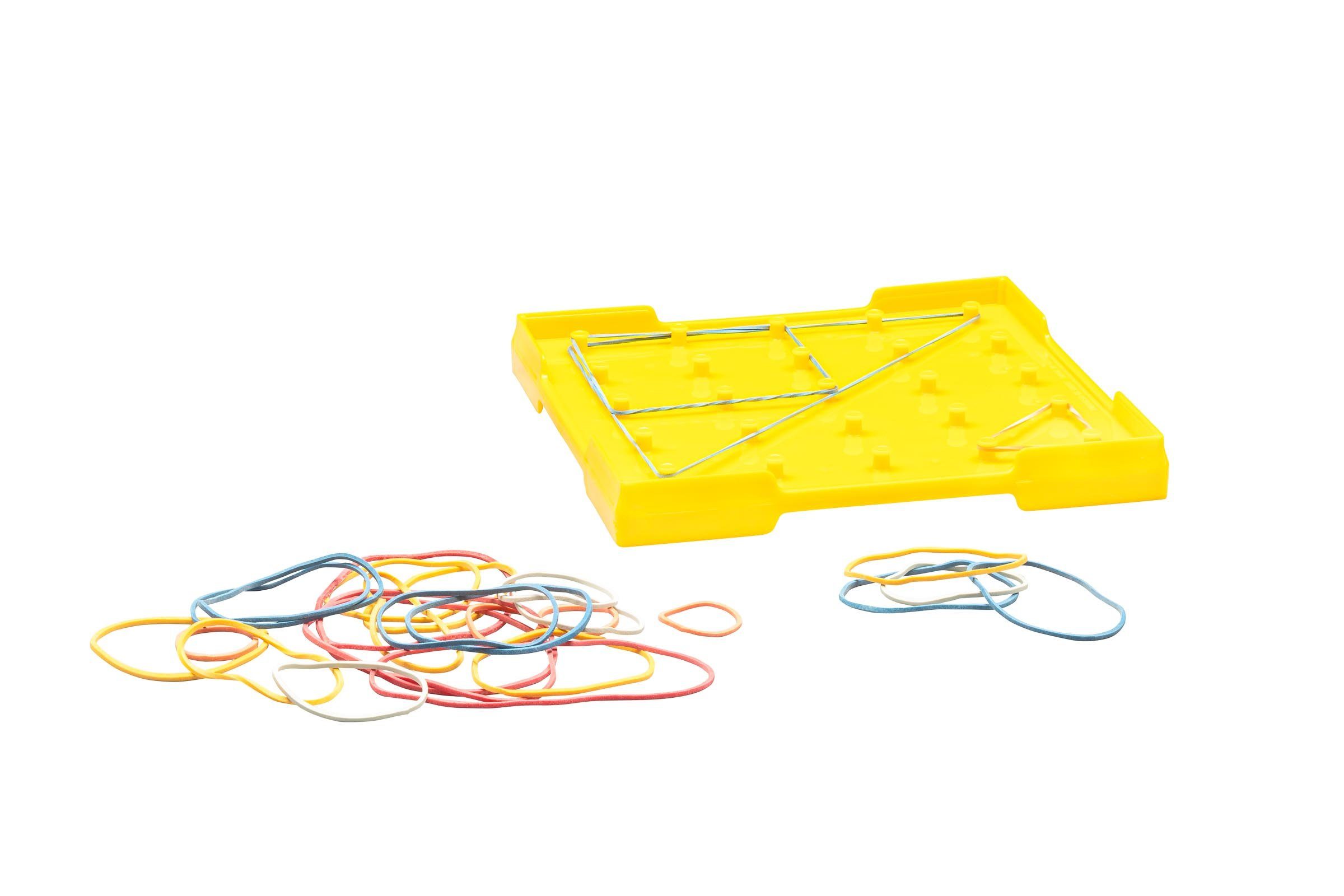 Wissner® aktiv lernen Lernspielzeug Geometriebrett klein doppelseitig (Gelb), Geobrett RE-Plastic® (50-St), RE-Plastic®