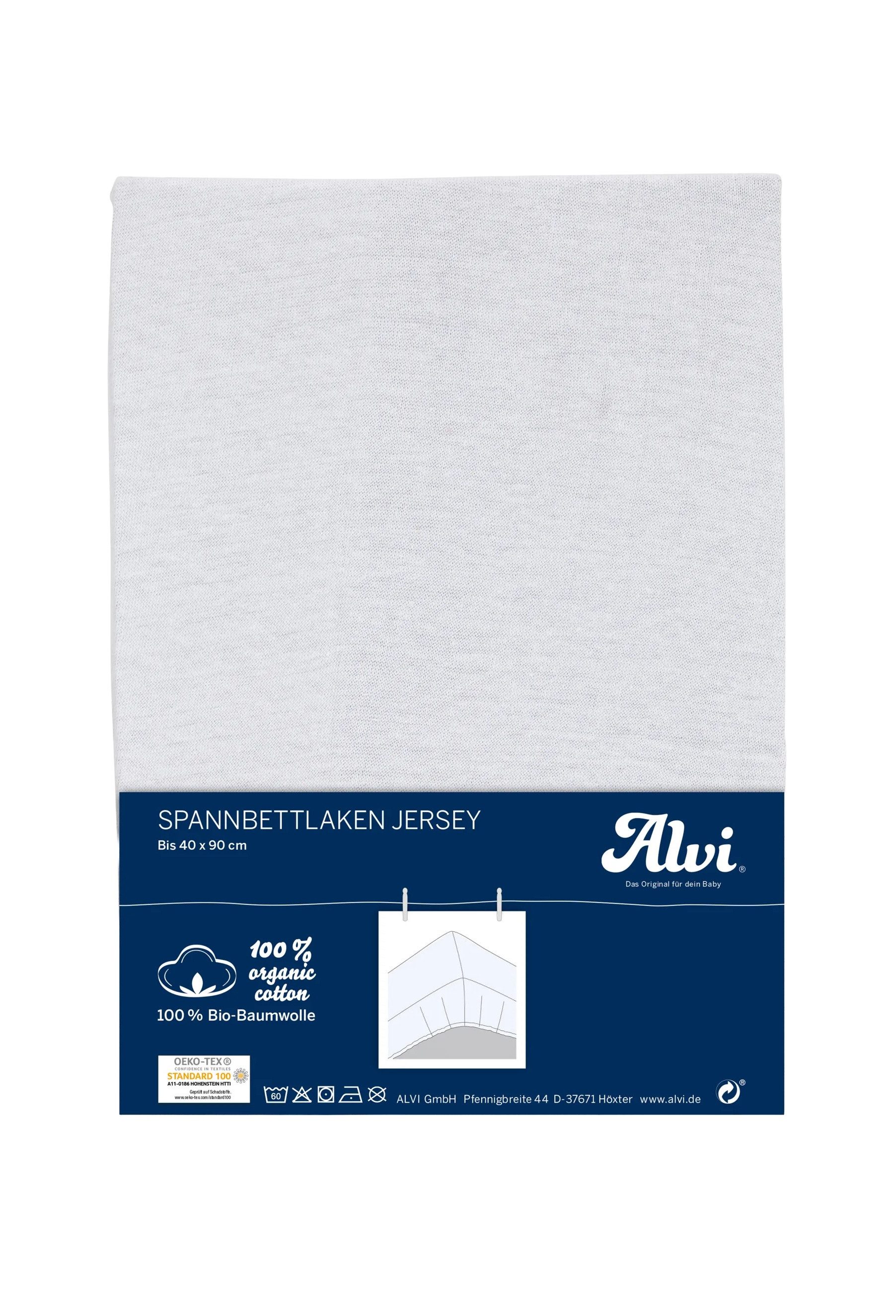 Alvi® Spannbettlaken Spannbettlaken Bio-Baumwolle, Baumwolle, Gummizug: rundum, (1 Stück), faltenfrei durch Gummizug
