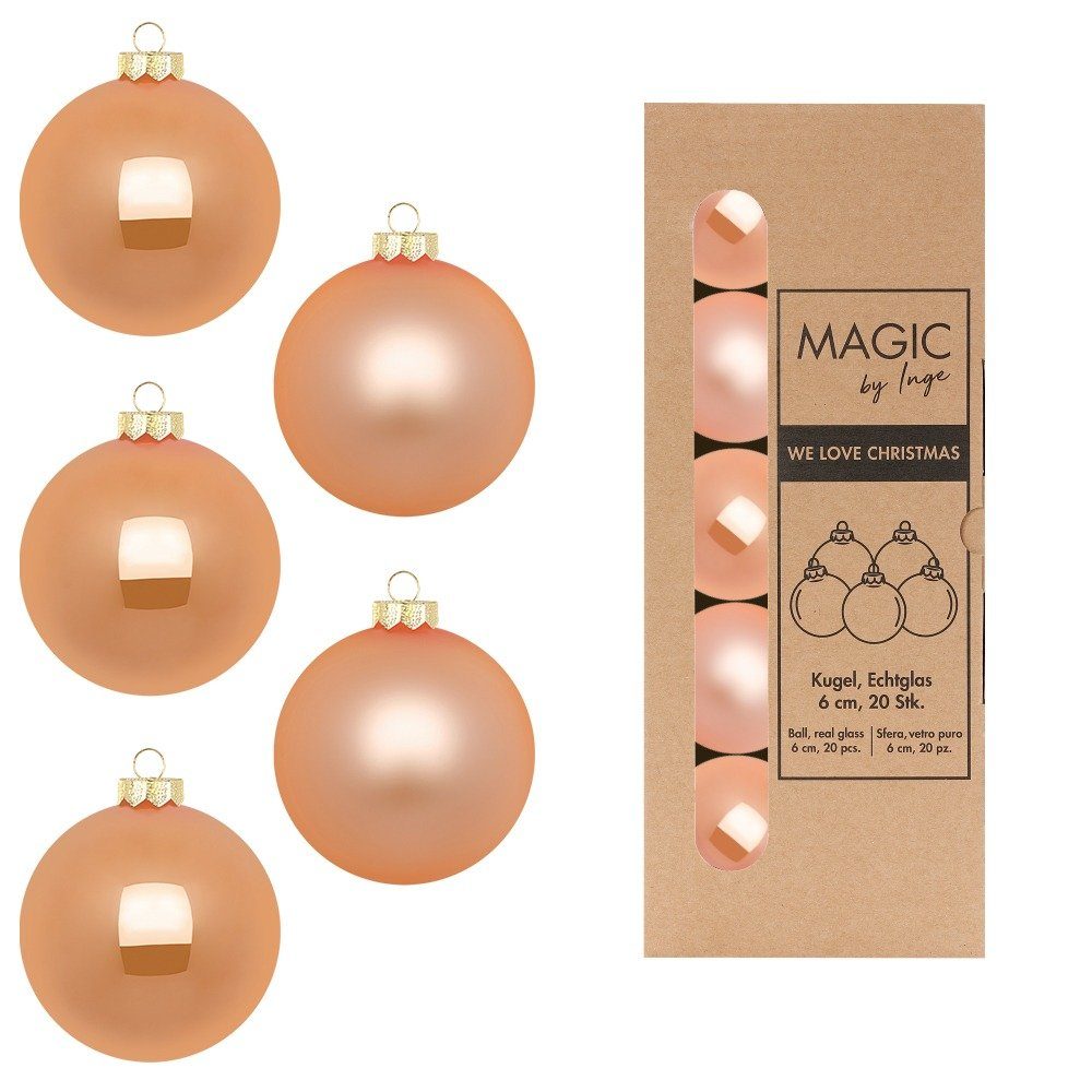 MAGIC by Inge Weihnachtsbaumkugel, Weihnachtskugeln Glas 6cm 20 Stück - Sweet Melon