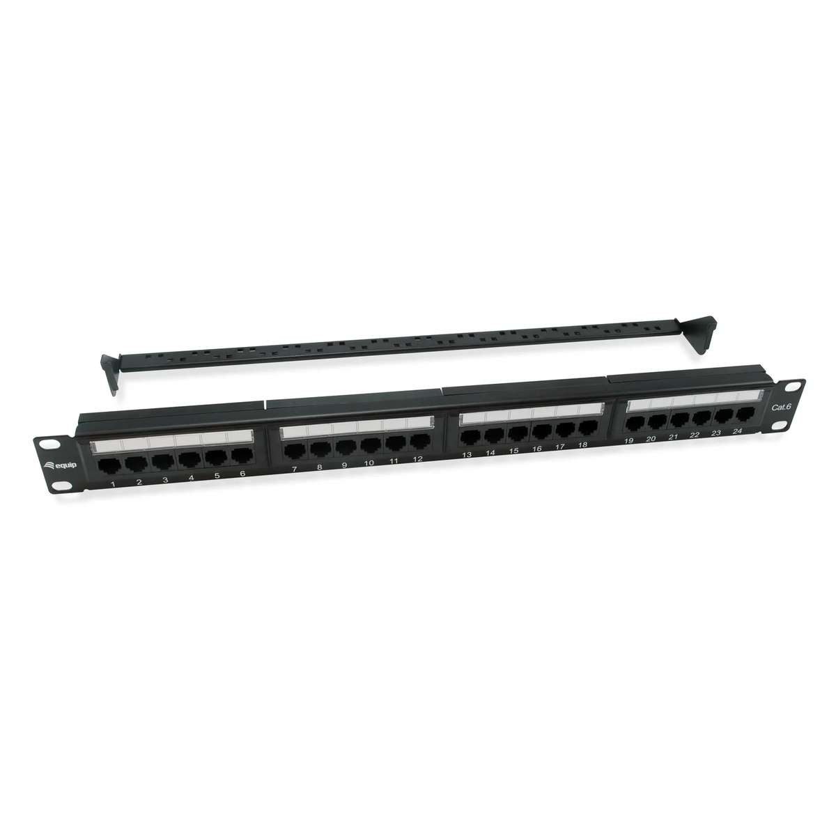 Equip Equip 24-Port Cat.6 Ungeschirmtes Patch Panel, Schwarz Netzwerk-Patch-Panel