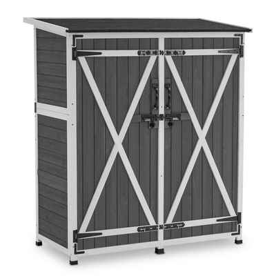 MCombo Gerätehaus M MCombo Gartenschrank Gartenhaus 0707, Holz Wetterfest Klein Outdoor Außenbereich 122×60×137cm