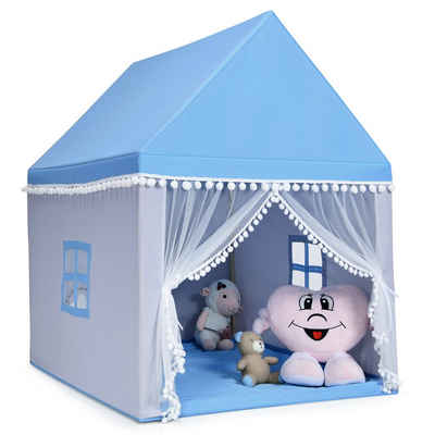 COSTWAY Spielzelt Kinder, mit Baumwolldecke, Fenster 120x105x140cm