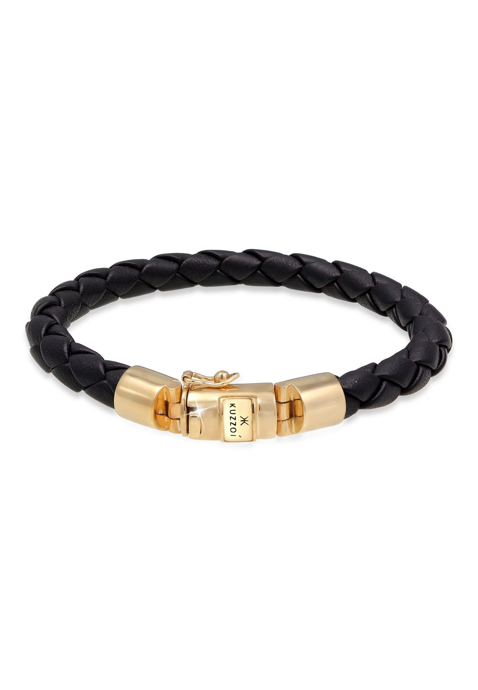 Bild von Kuzzoi Lederarmband Herren Lederarmband Kastenverschluss 925 Silber