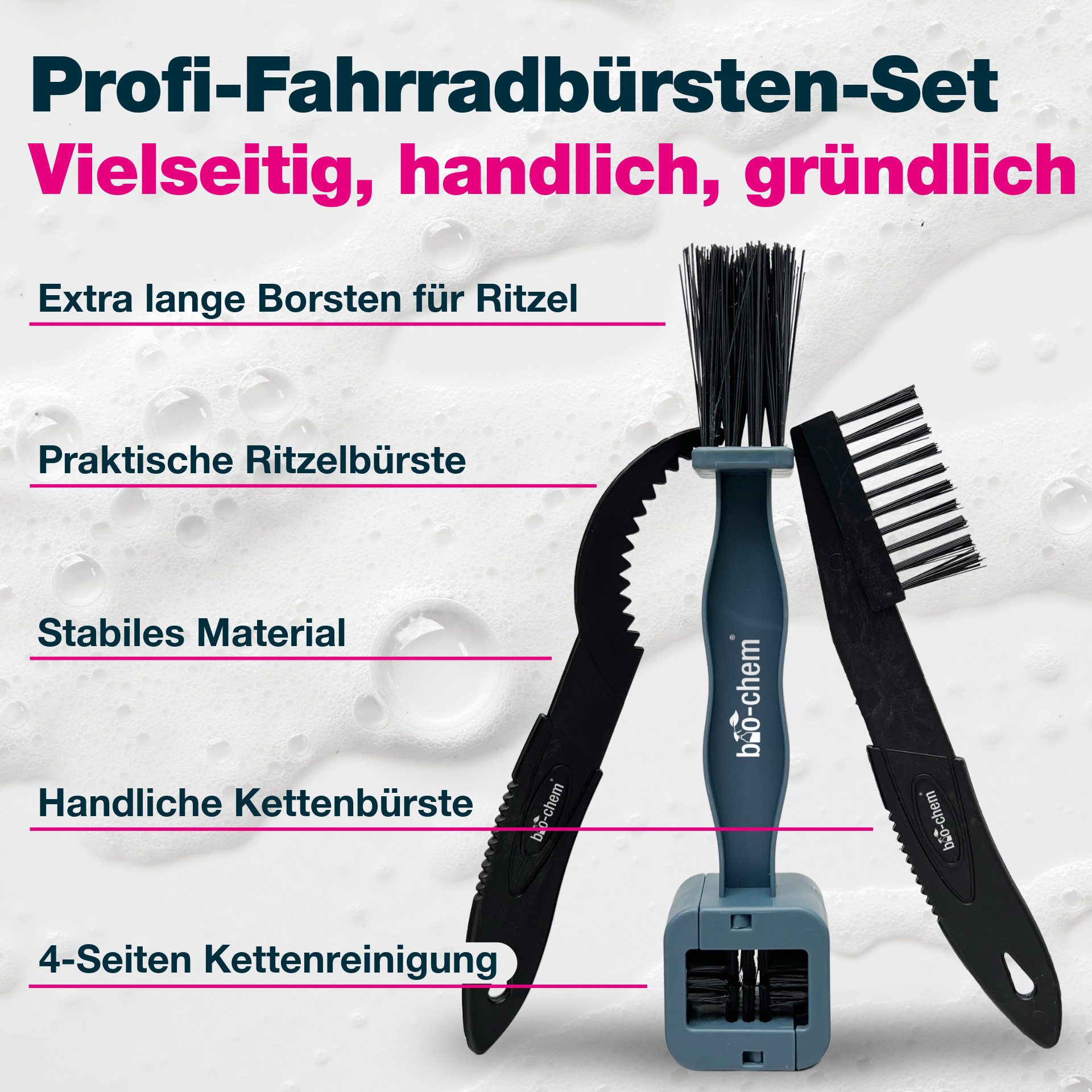 bio-chem bio-chem Kettenreiniger Fahrrad flüssig - 5 Liter inkl. Zubehör Zweiradreiniger (Sparpaket, [- Kettenreiniger 5 l Kanister + 0.75 l Handsprayflasche + Zubehör Lösemittelfreier Entfetter, materialschonend)
