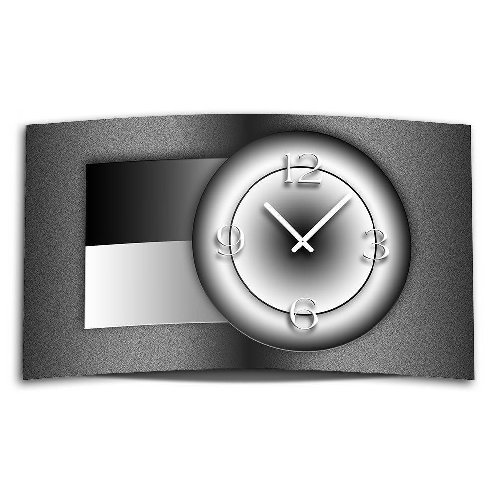 dixtime Wanduhr Digital Art Designer sw Wanduhr modernes Wanduhren Design leise kein (Einzigartige 3D-Optik aus 4mm Alu-Dibond)