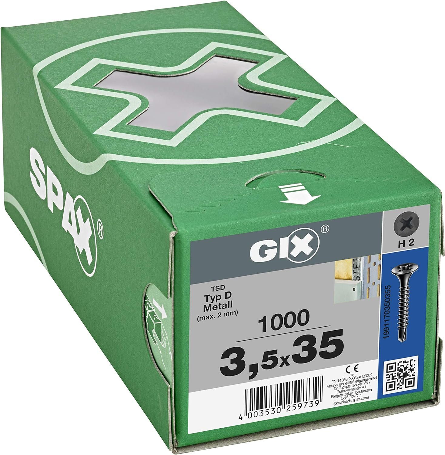 SPAX Schraube GIX-D Packung, (1000 St)