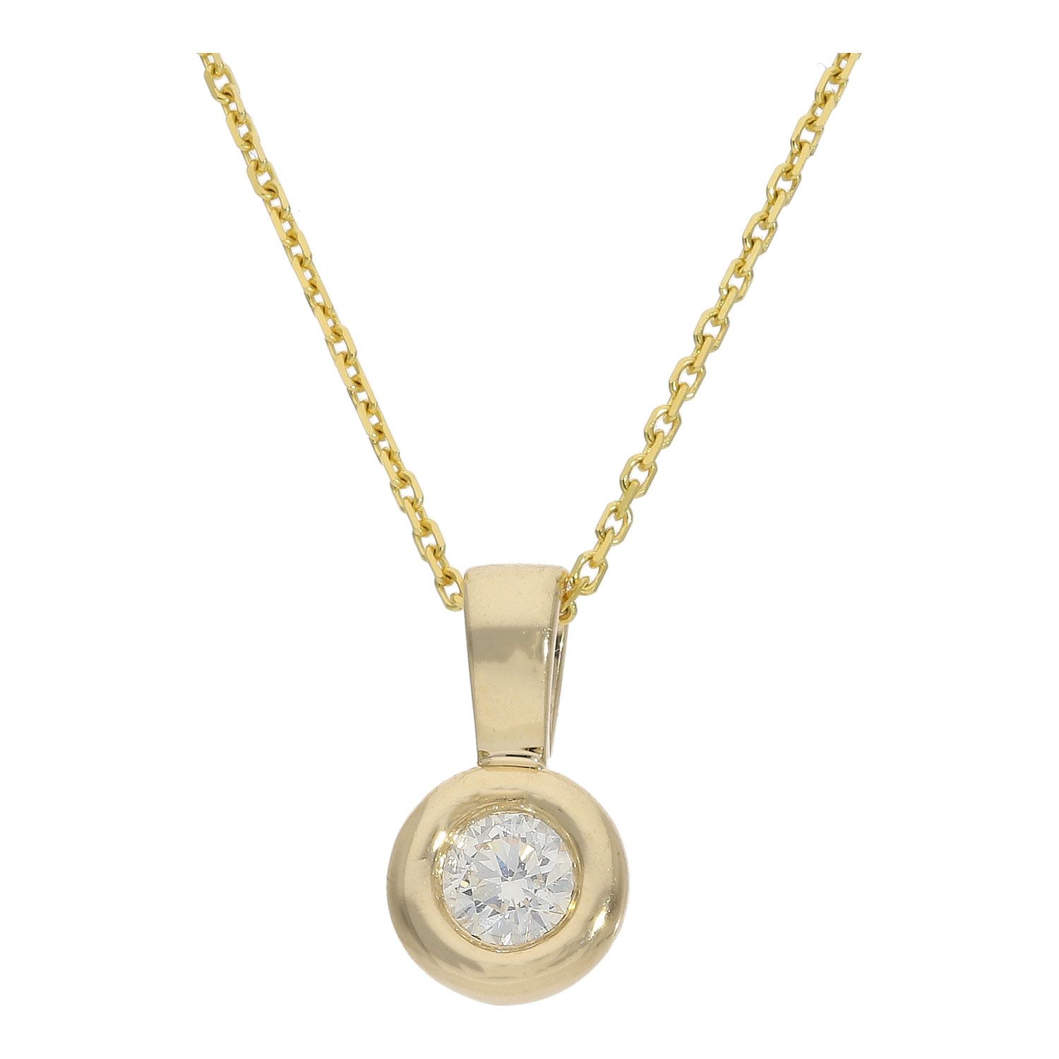 JuwelmaLux Runder Anhänger JuwelmaLux Diamant Anhänger 585 Gelbgold für Damen JL10-02-3633 (1-tlg)