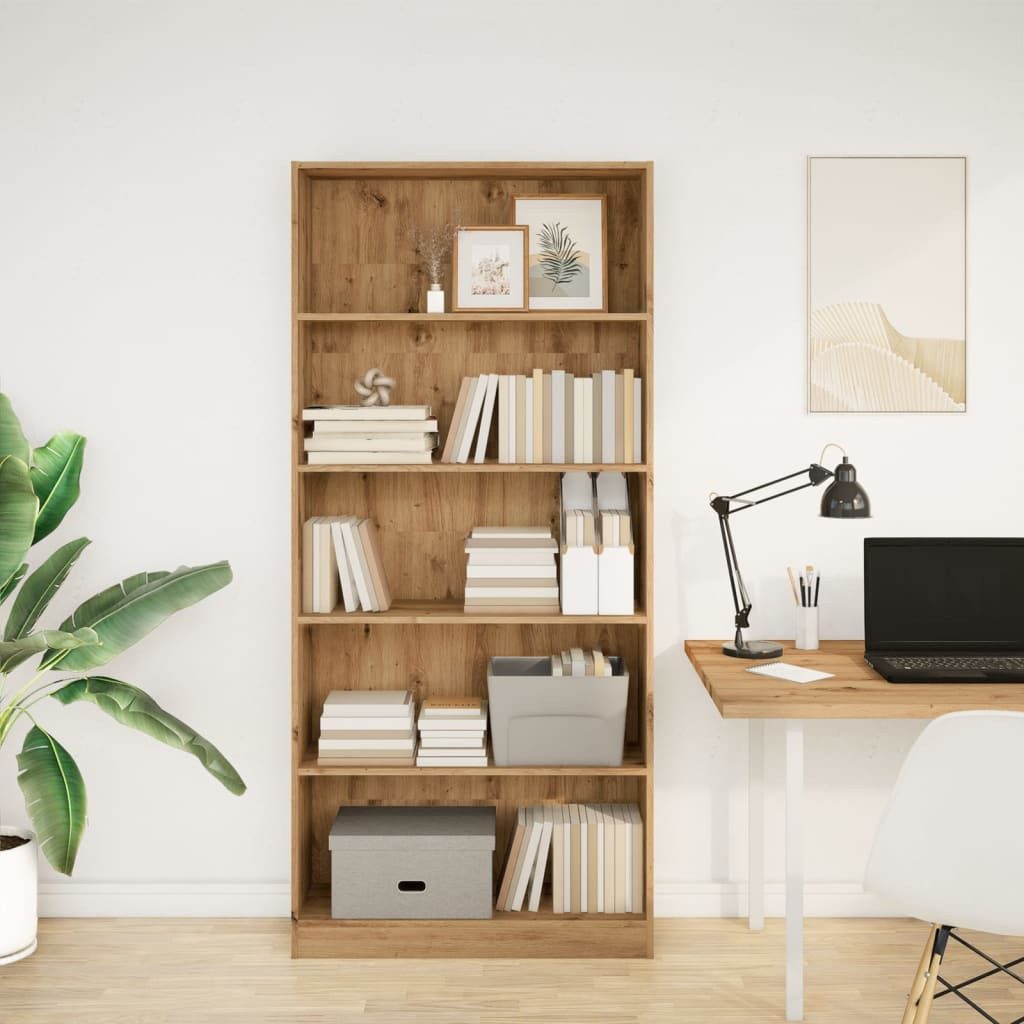 vidaXL Bücherregal Bücherregal Artisan-Eiche 80x24x176 cm Holzwerkstoff, 1- günstig online kaufen