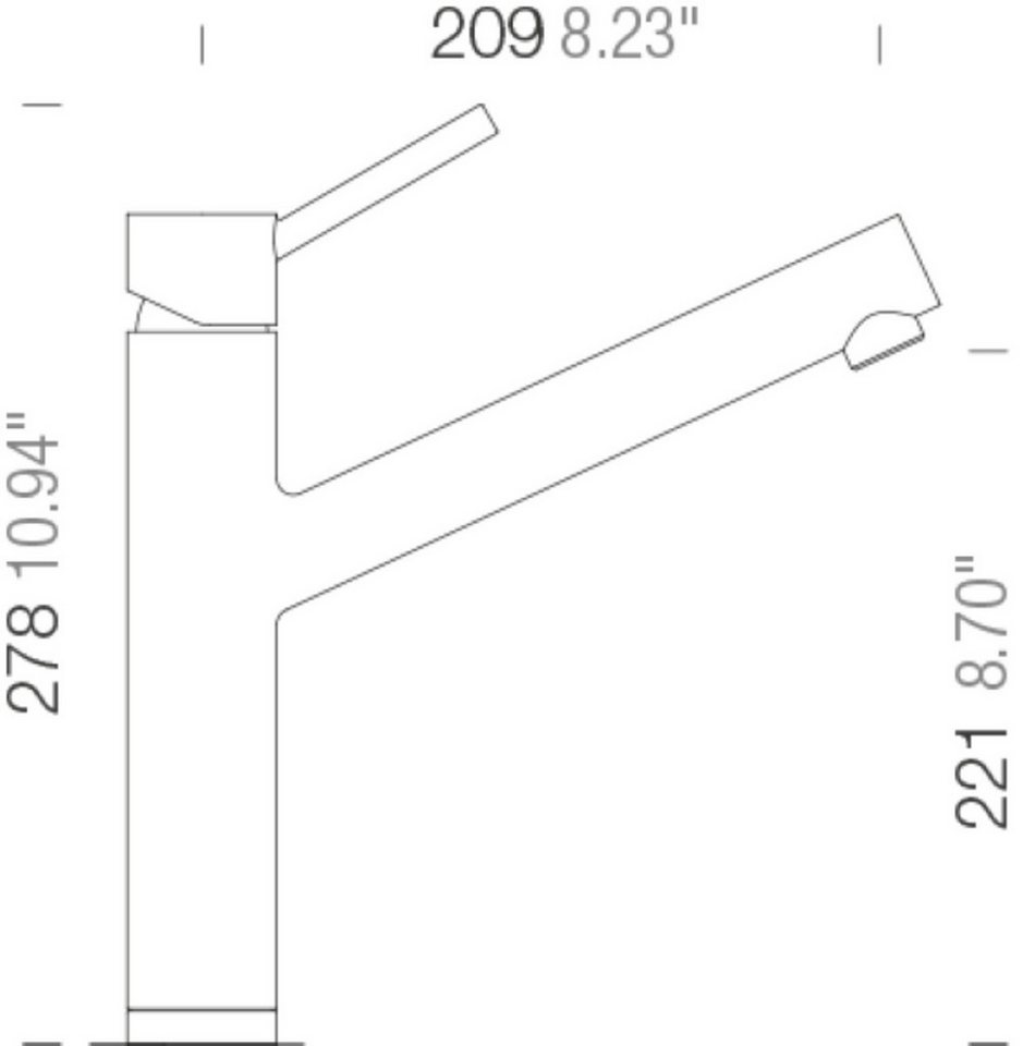 Thumbnail - Schock Spültischarmatur Armatur Altos 529003EDM, Edelstahl massiv, Niederdruck, Festauslauf