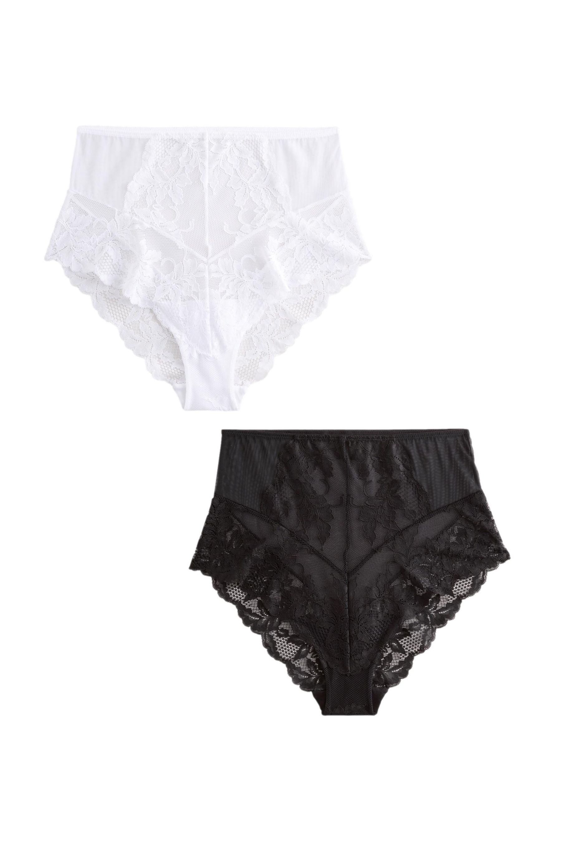 High-Waist-Slip Hochbund-Spitzenslips, 2er-Pack