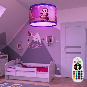 etc-shop LED Pendelleuchte, Leuchtmittel inklusive, Warmweiß, Farbwechsel, Kinder Zimmer Decken Lampe dimmbar Tier Fernbedienung Hänge