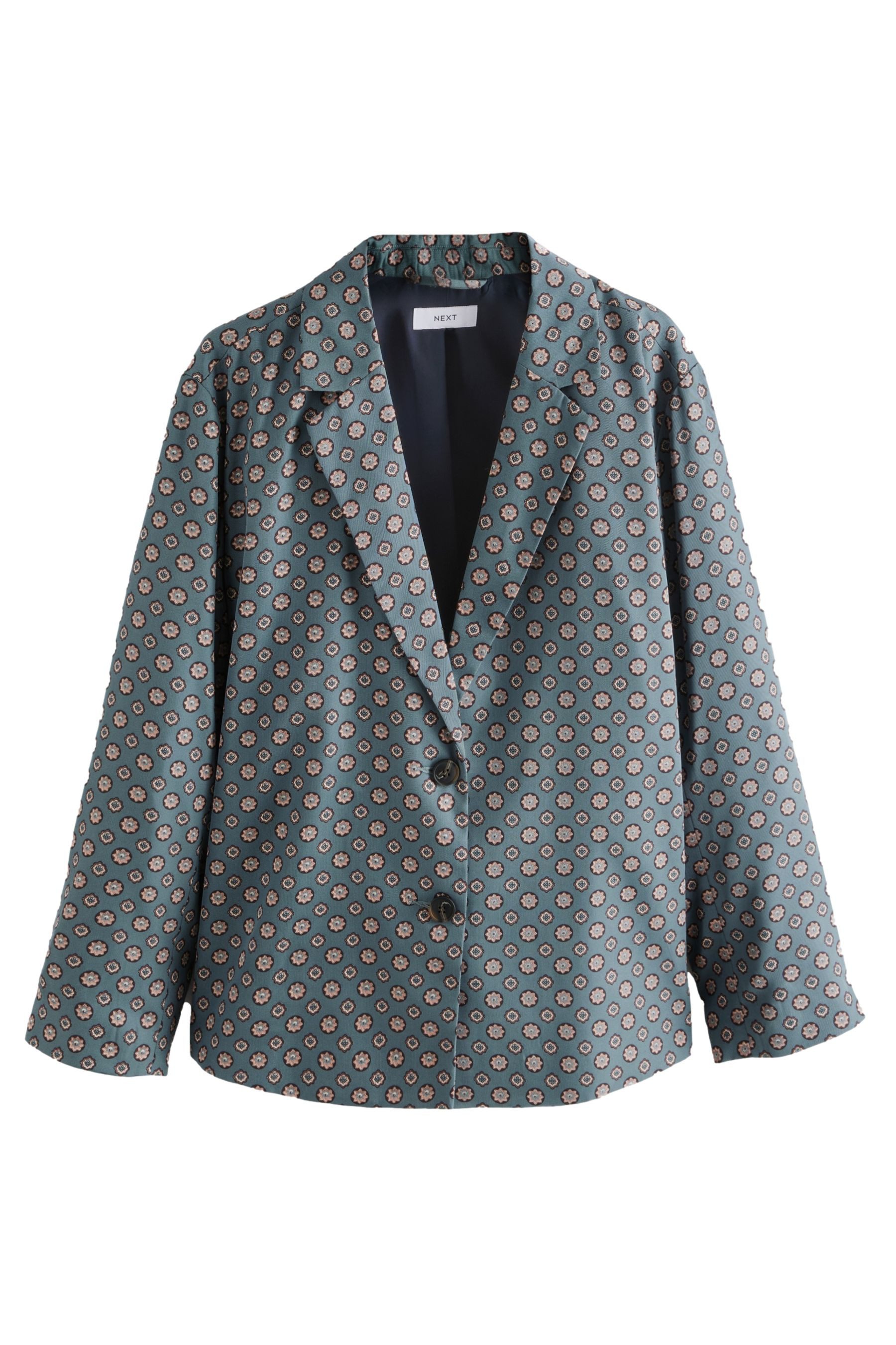 Jackenblazer Einreihiger Blazer im Relaxed Fit mit Geomuster