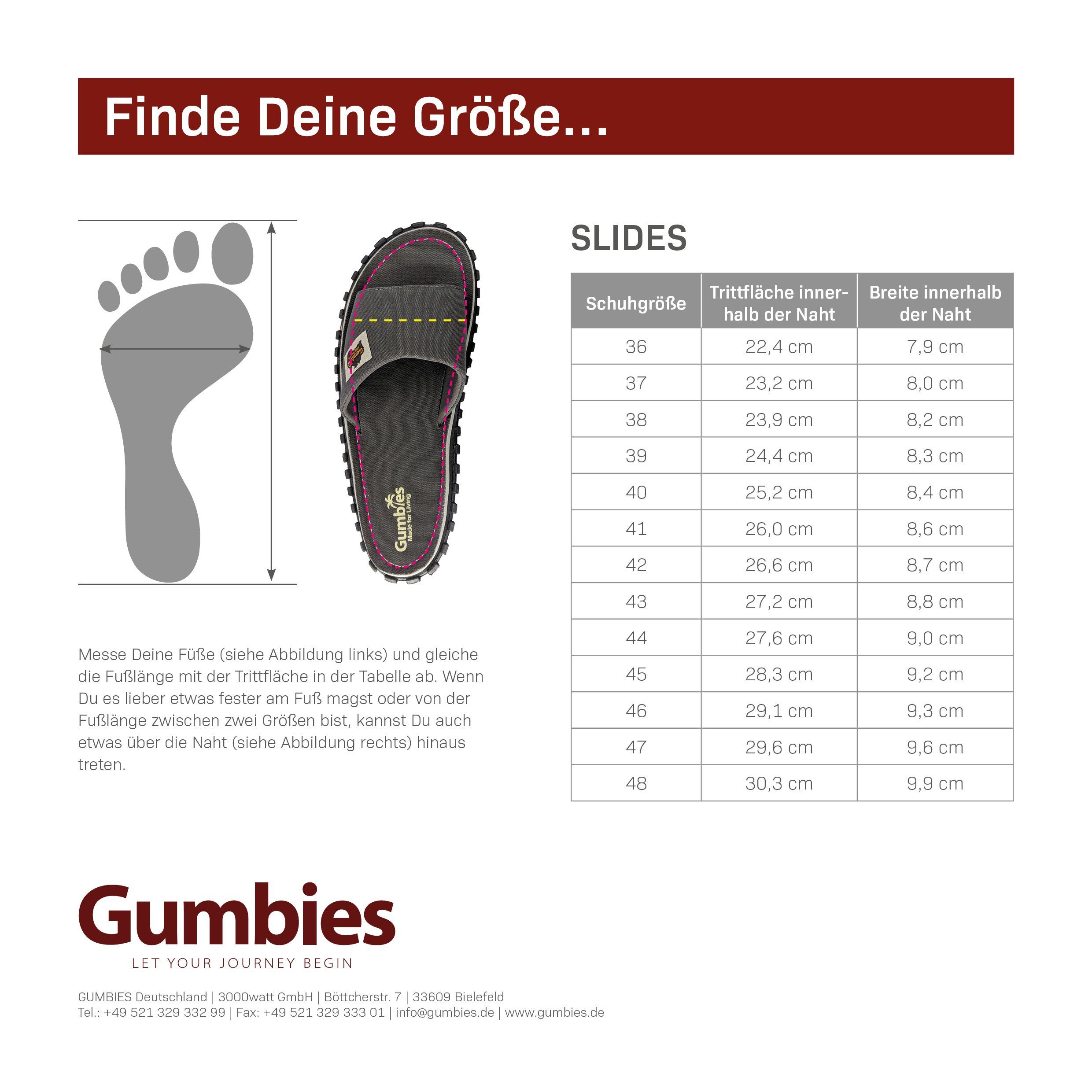 Gumbies Designs« in Slides Pantolette recycelten aus farbenfrohen Grey »in Grey Cool Materialien