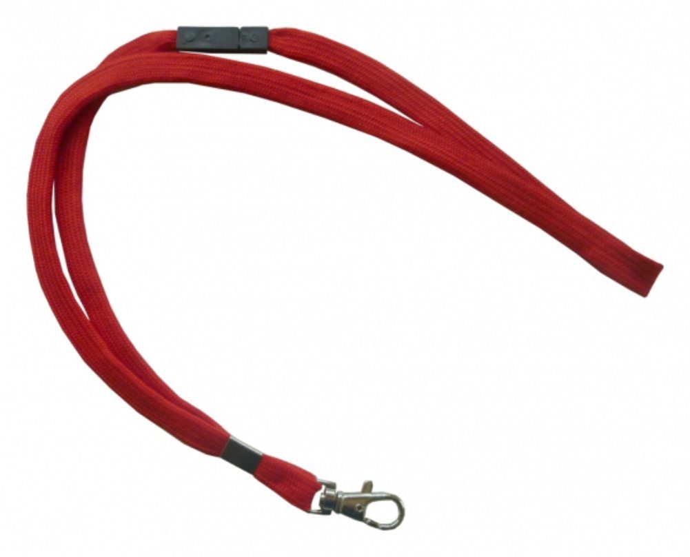 Sicherheitsbruchstelle weichem mit Karabinerhaken Polyester Umhängeband Schlüsselanhänger und aus (10-tlg), drehbaren Rot Kranholdt