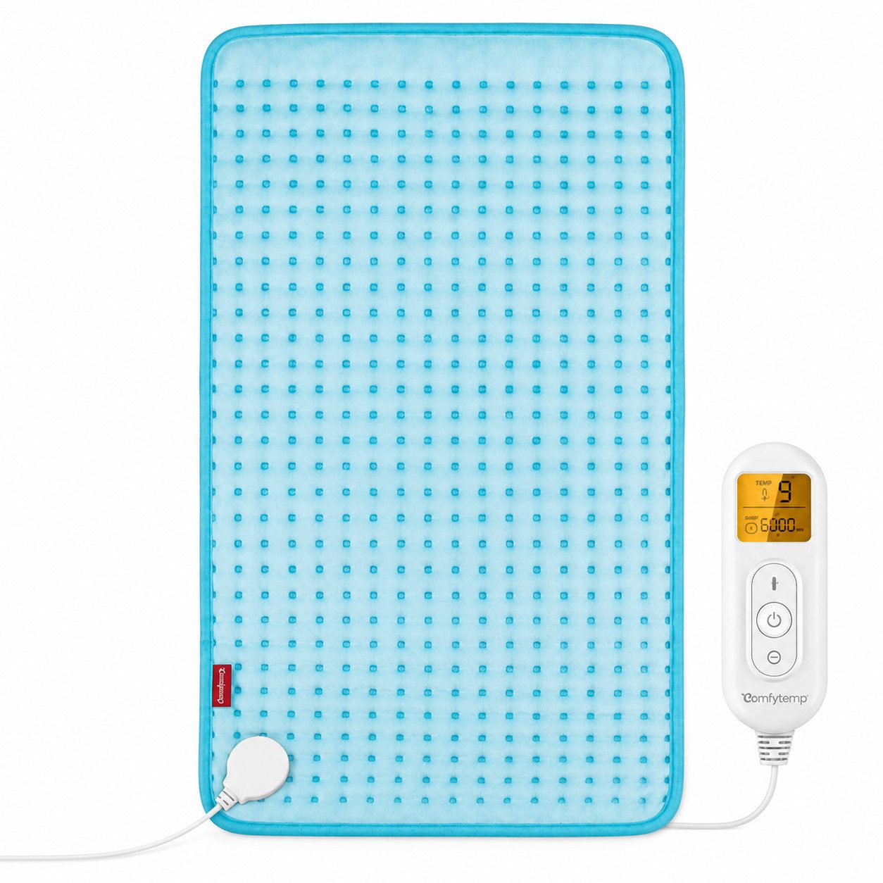 Comfytemp Heizkissen Elektrisch 30x60 cm für Rücken, Nacken, Schulter & Bauch, 9 Heizstufen, Set 3-tlg., mit 2 elastischen Klettbändern, Timer 1–9 h, Abschaltautomatik, waschbar, Überhitzungsschutz, weich