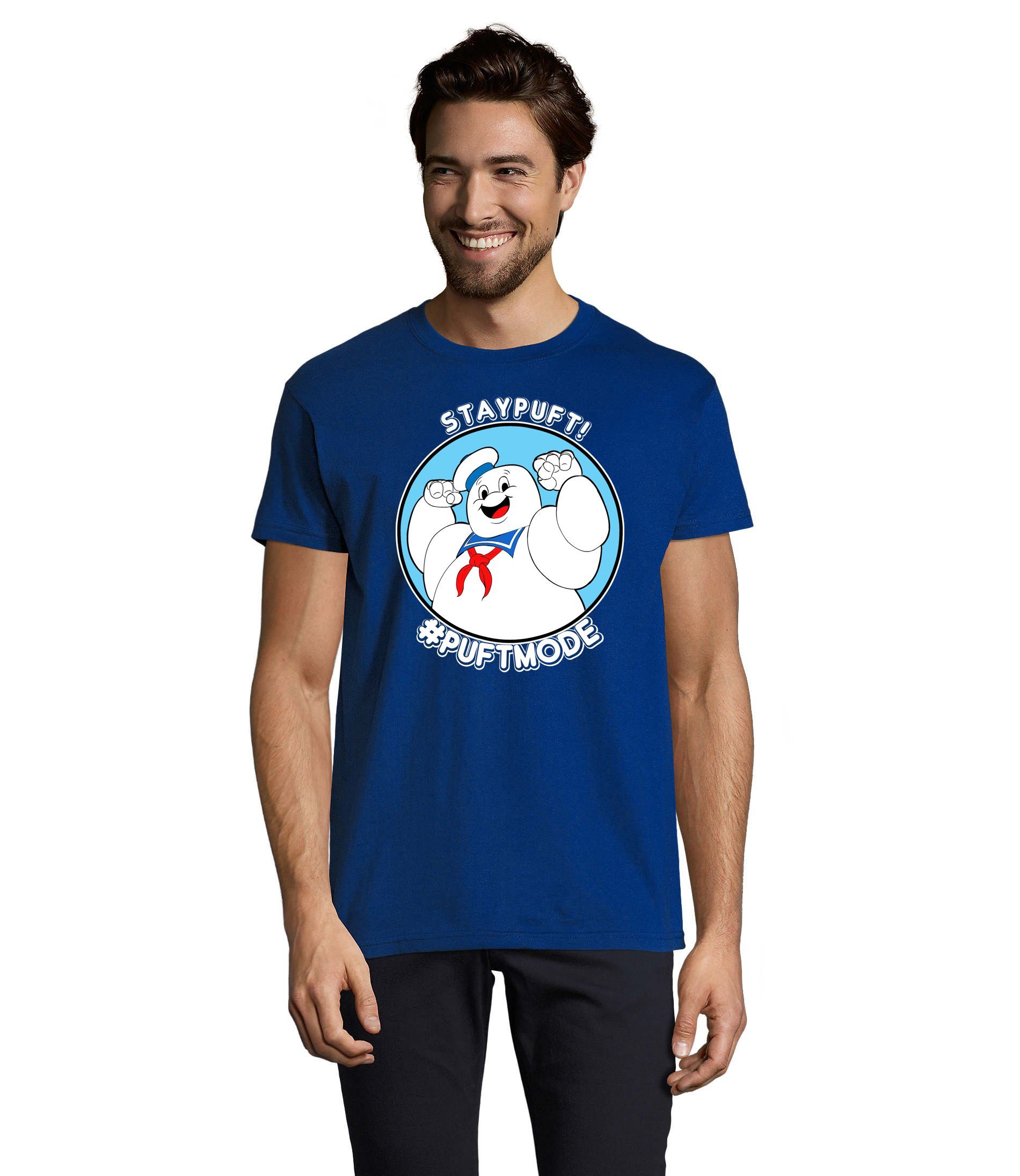 Blondie & Brownie T-Shirt Herren Marshmallowman Ghostbusters Slimer Geisterjäger Blau