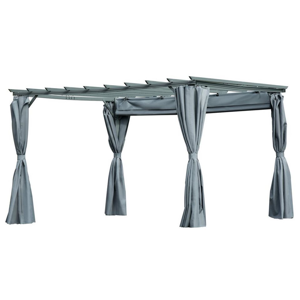 Outsunny Pergola »Pergola mit abnehmbaren Vorhängen«