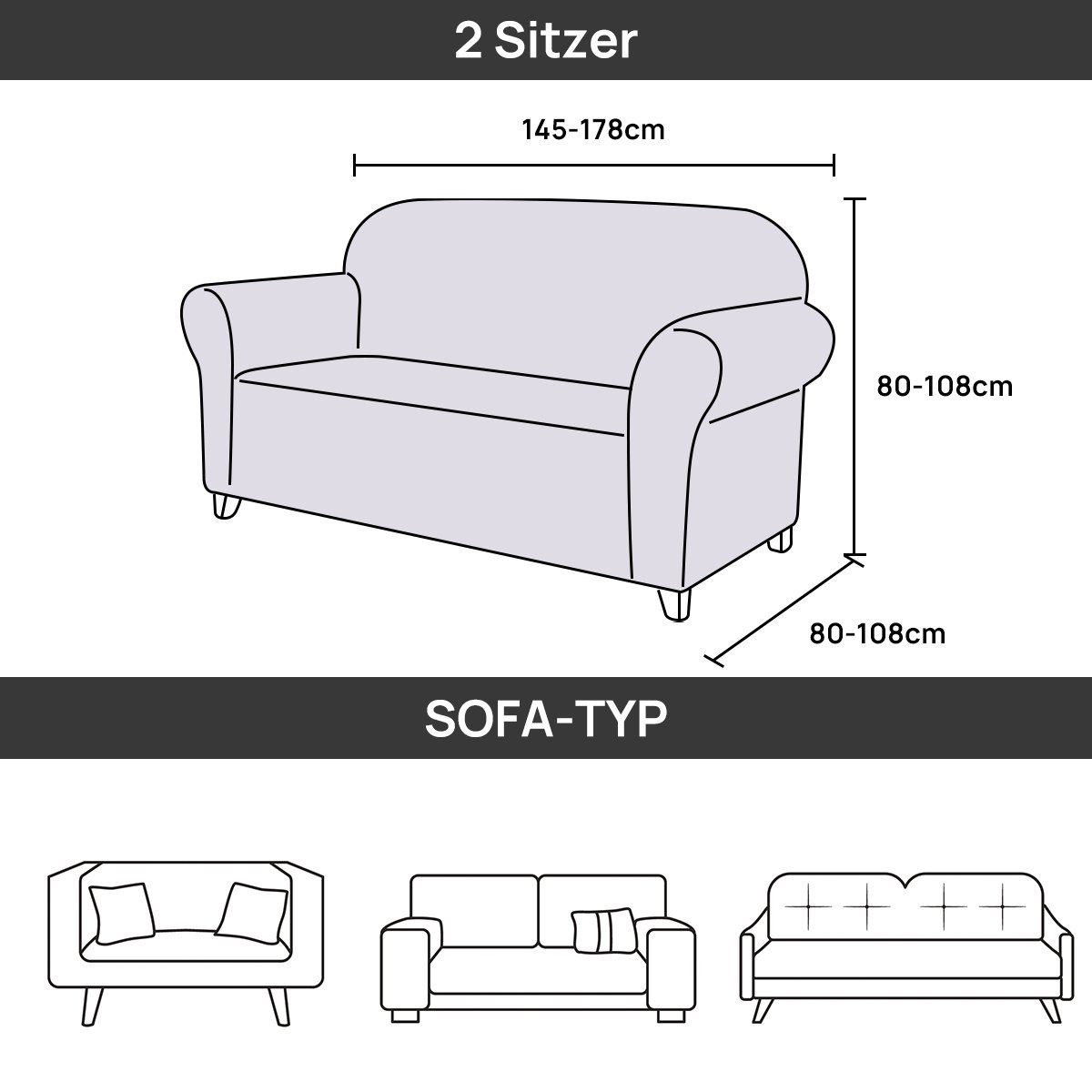 Hussen Strech Couchbezug Stil Moderne Sofa Sofabezug Sofabezüge Armlehne, Muster Sofahusse mit Überzug 4 Elastischer MULISOFT, Waschbar Sofaüberwurf
